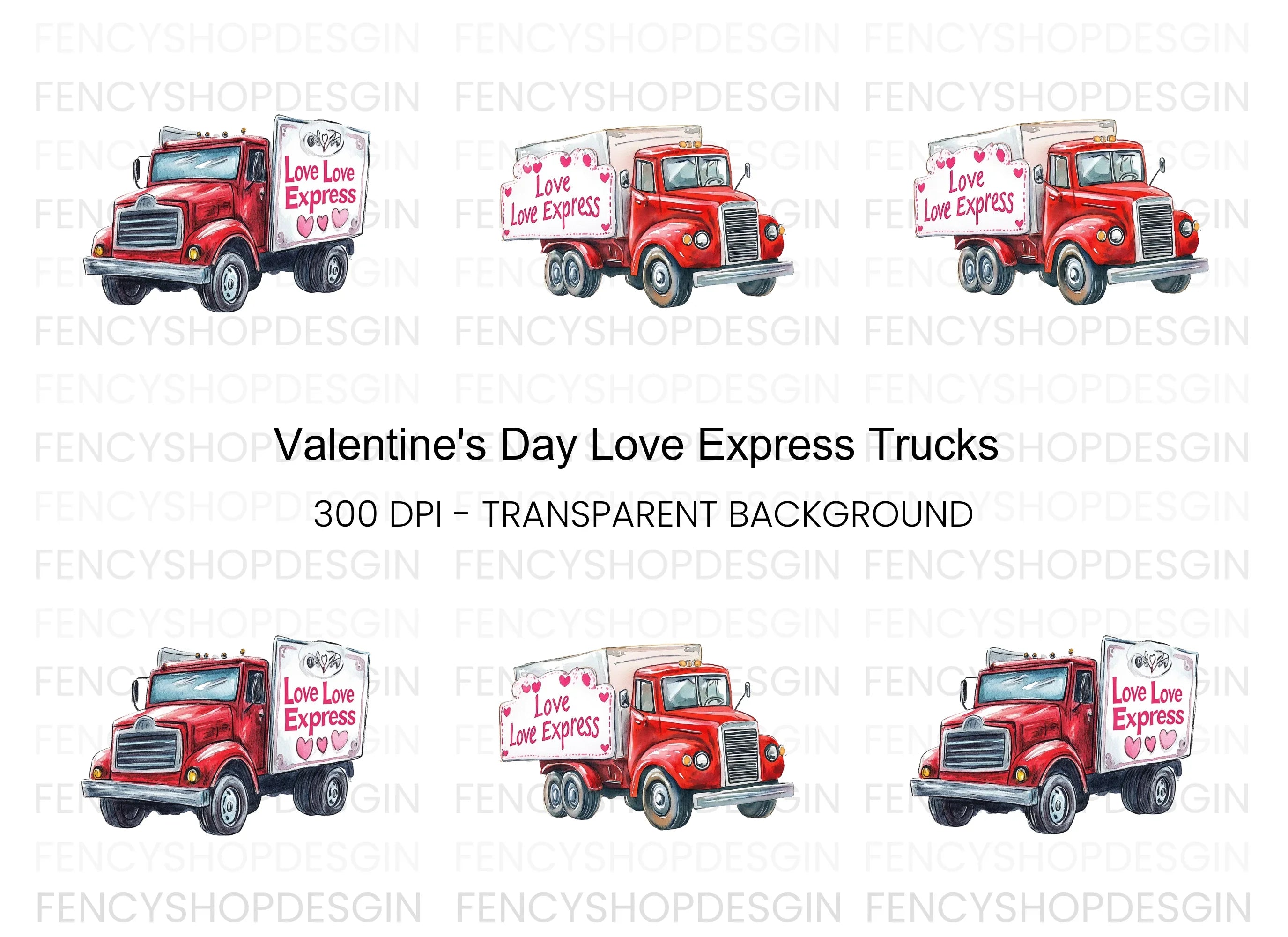 Love Express Trucks Clipart Bundle
