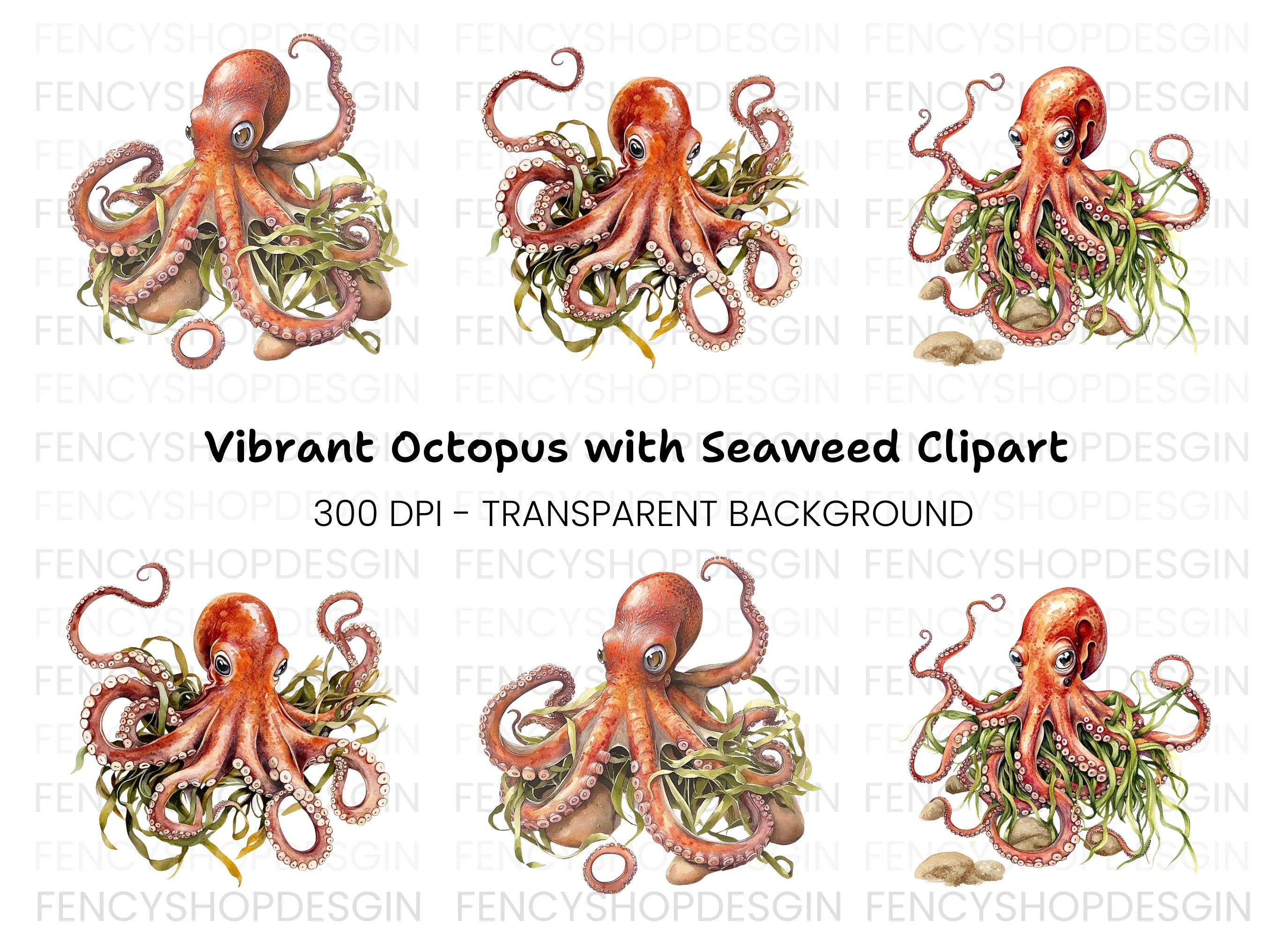 Octopus Clipart Bundle