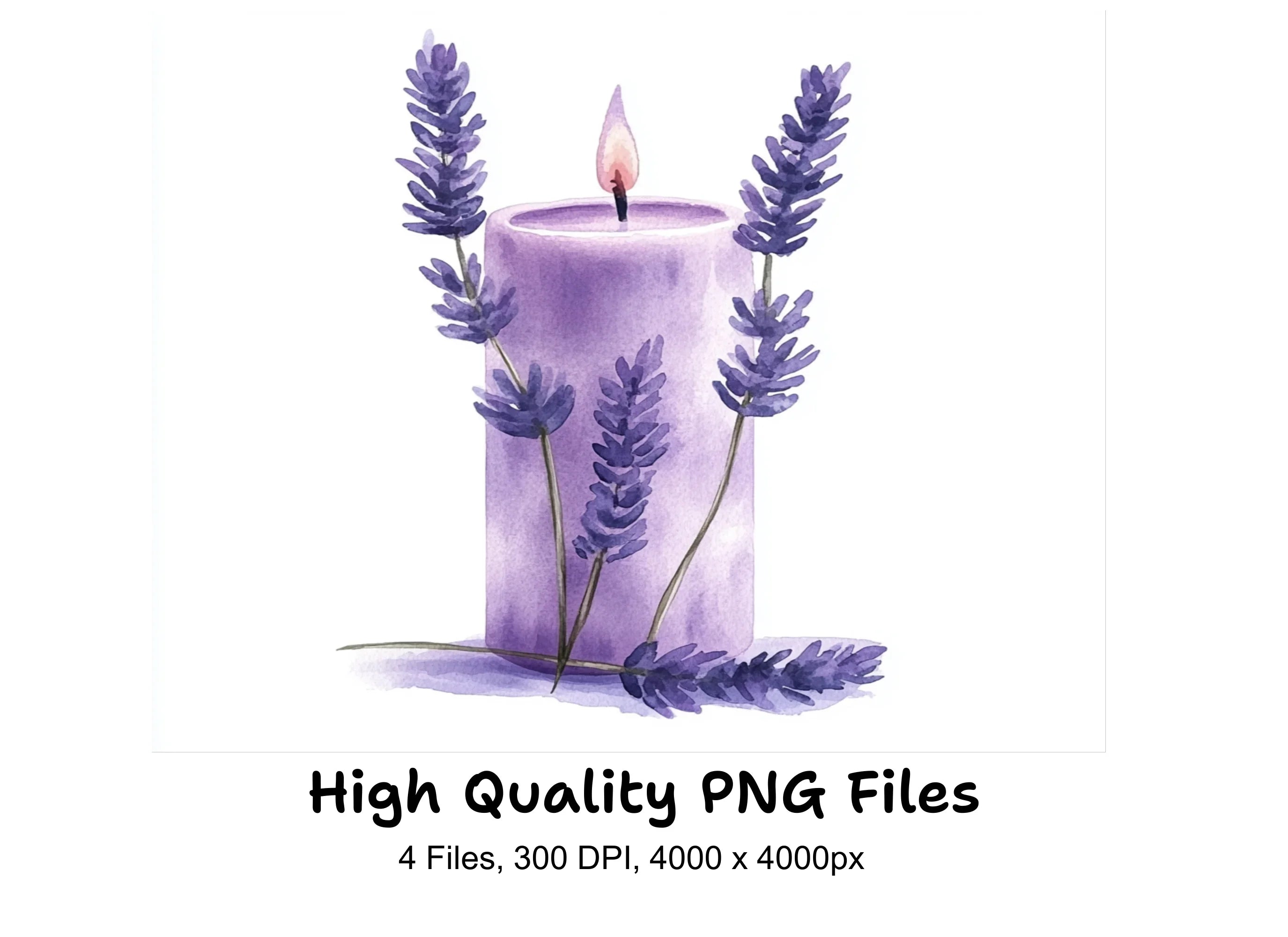 Lavender Candle Clipart Bundle