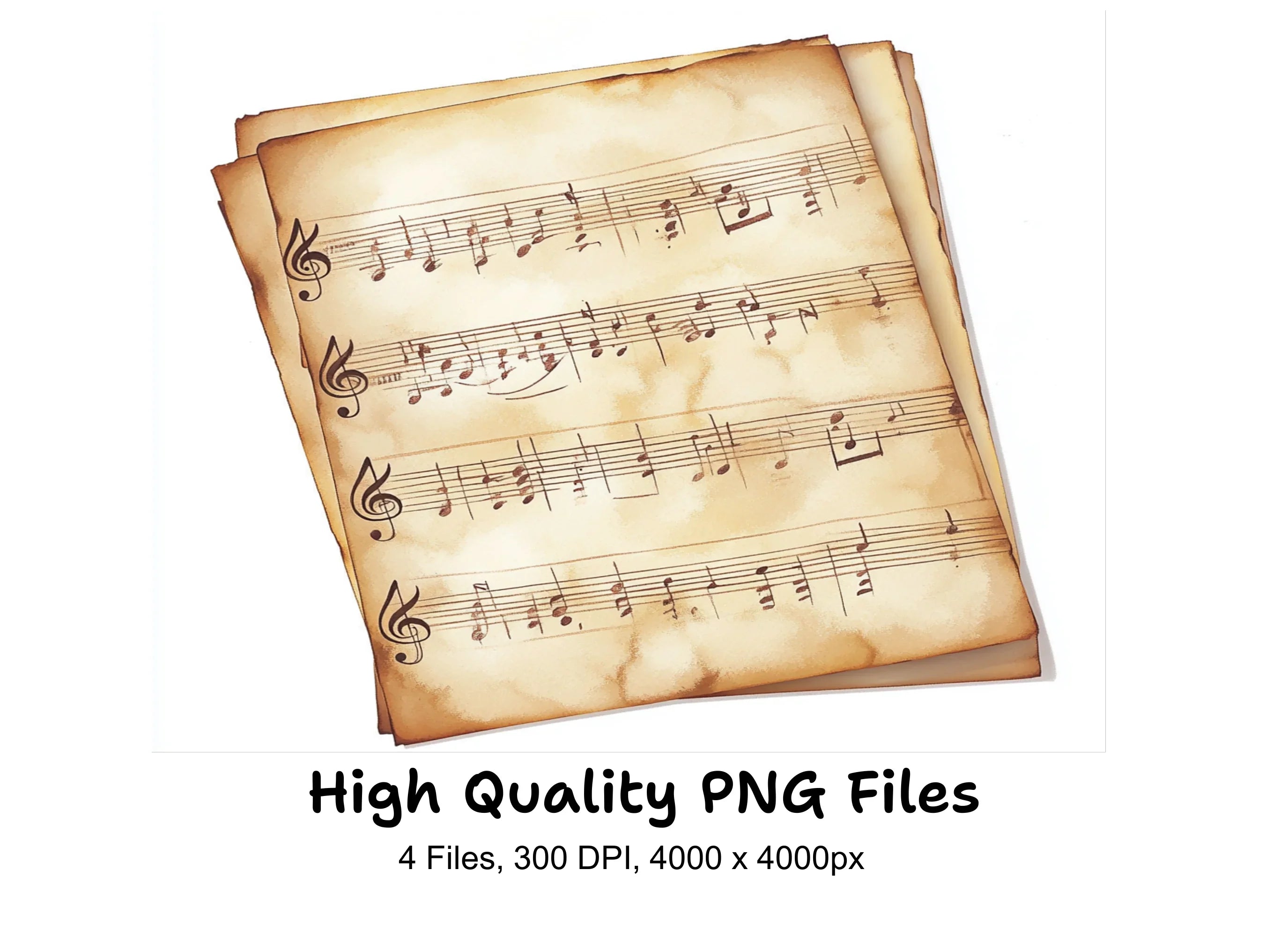 Vintage Music Sheet Clipart Bundle