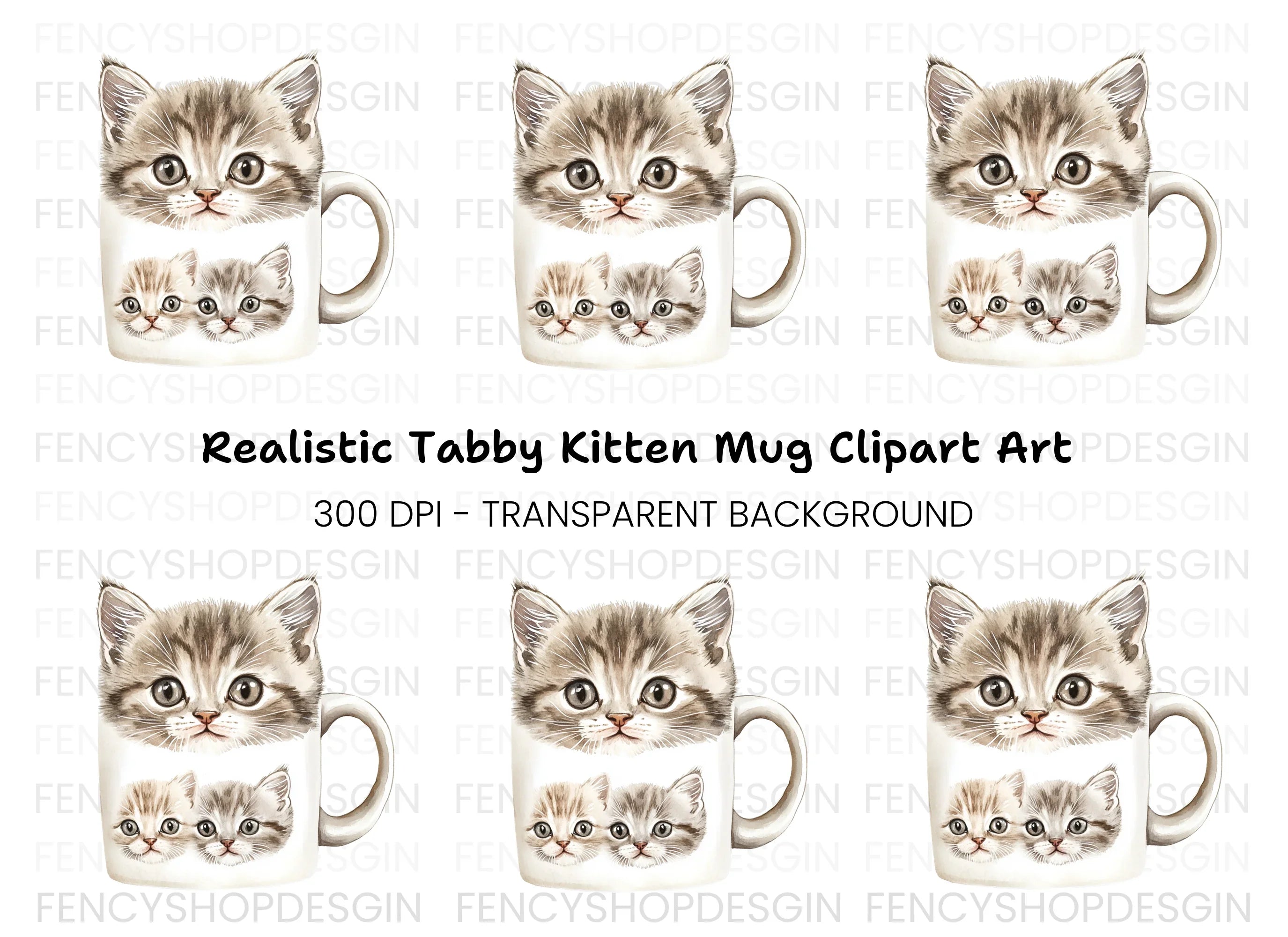Cute Kitten Clipart Bundle