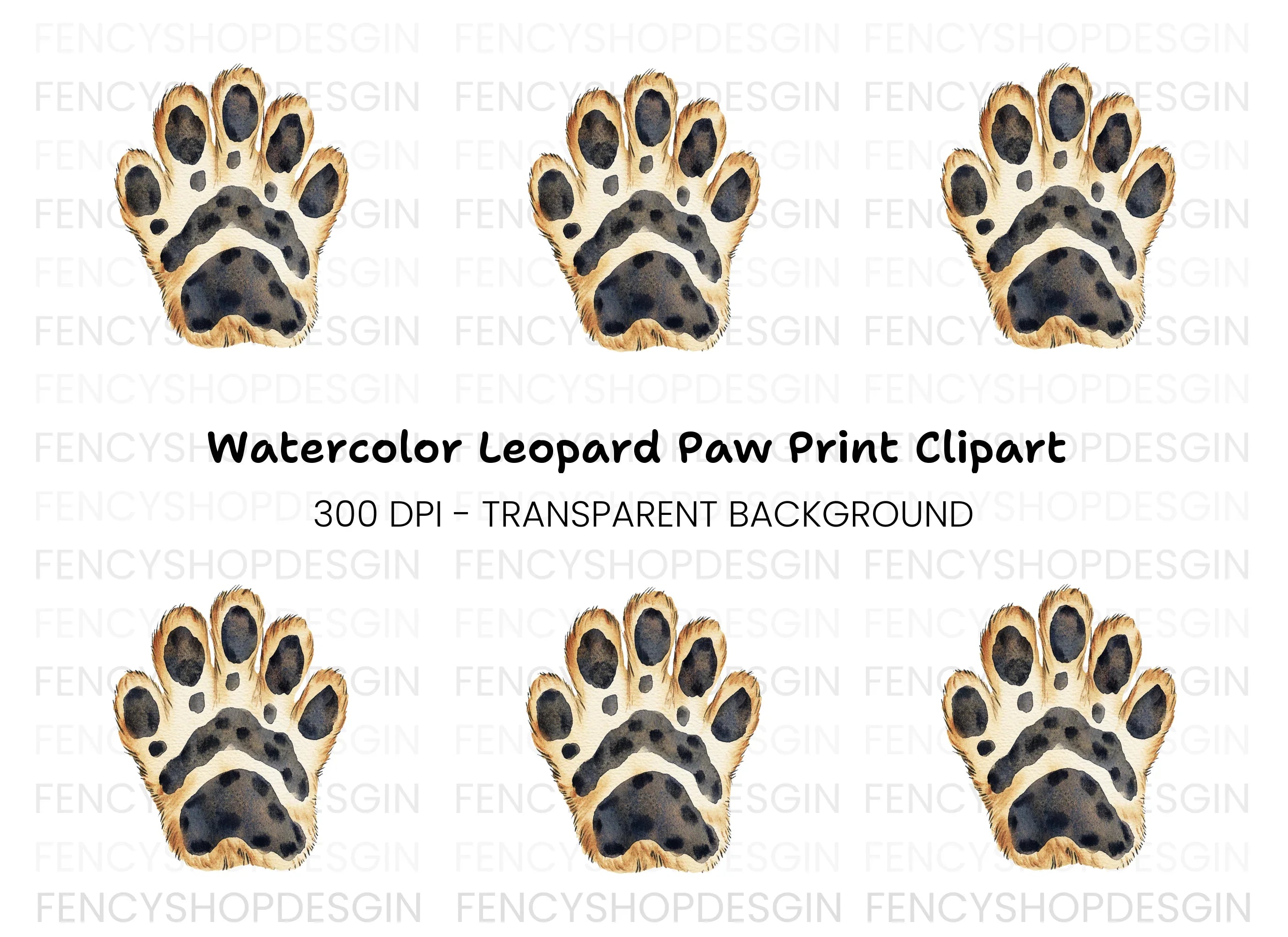 Leopard Paw Clipart Bundle