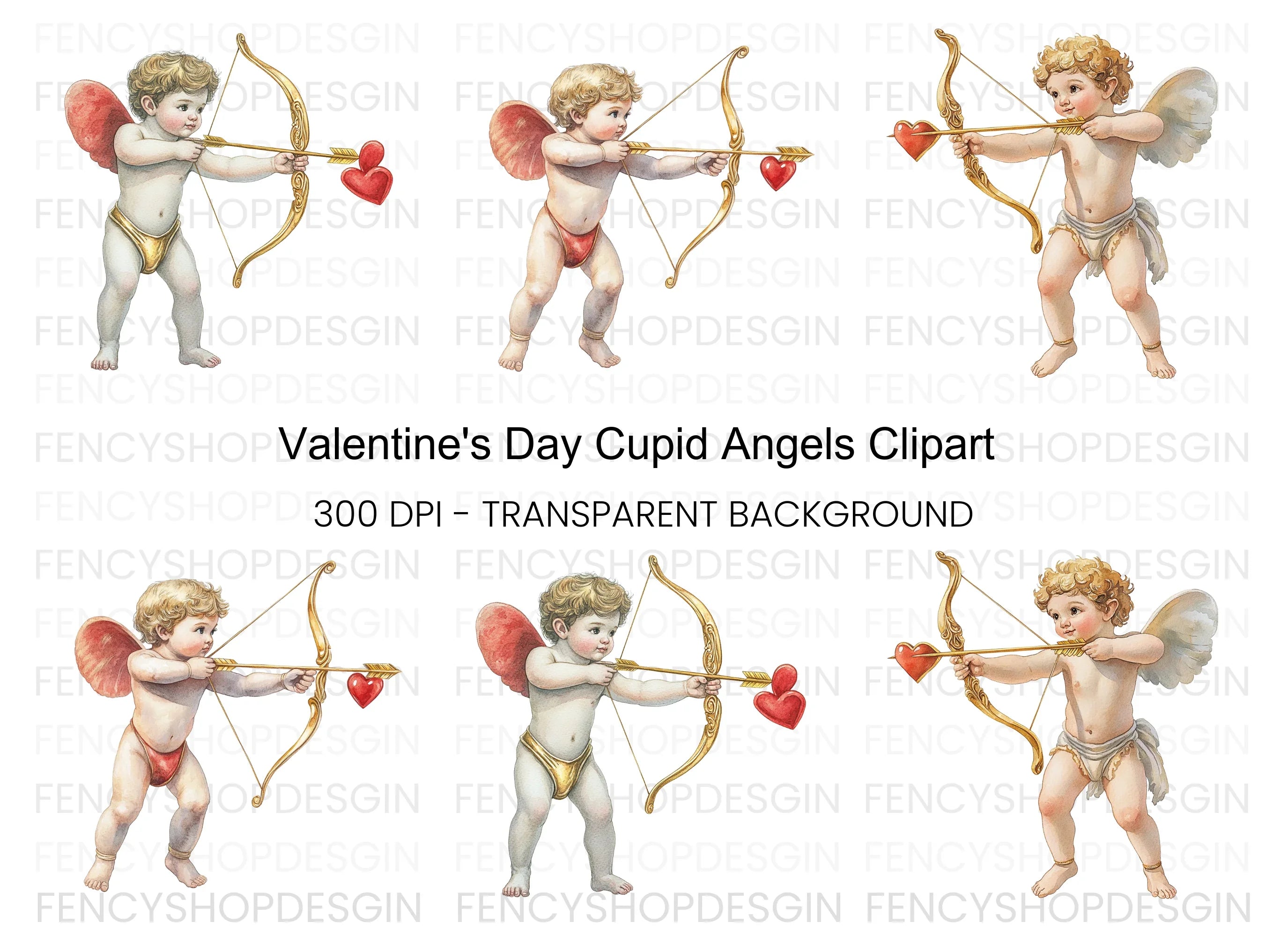 Vintage Cupid Clipart Bundle