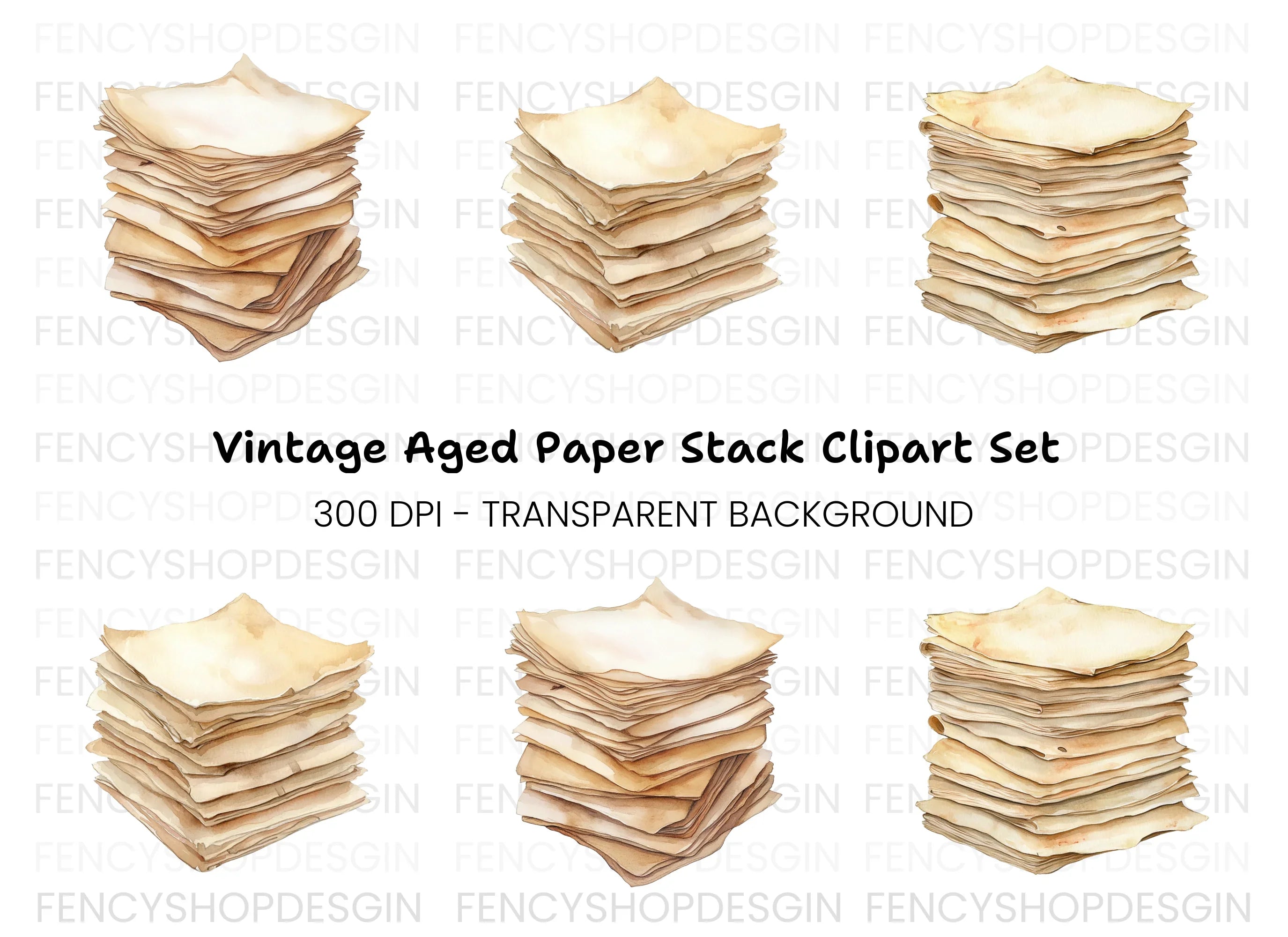 Stacked Vintage Clipart Bundle