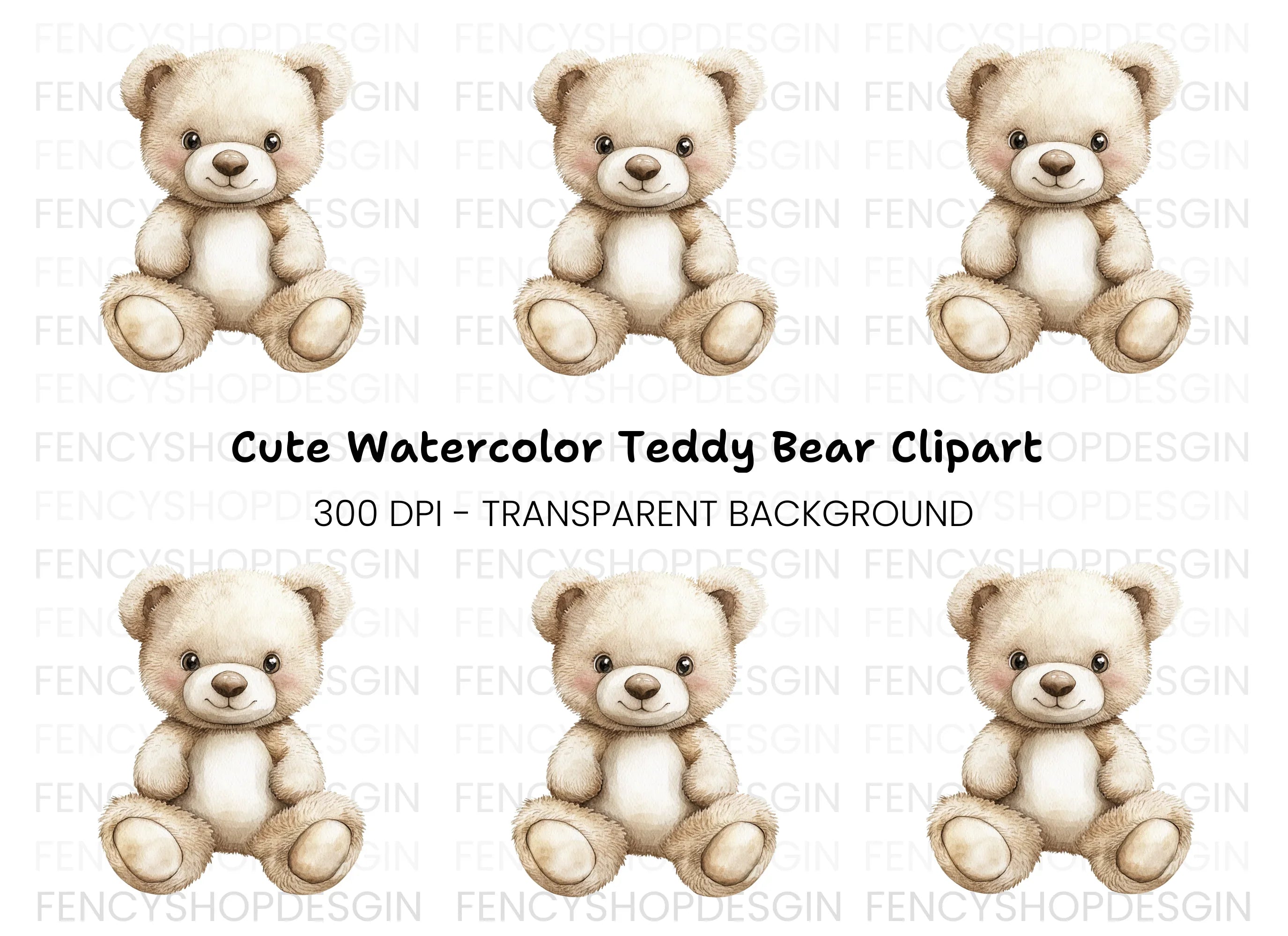 Cute Teddy Bear Clipart Bundle