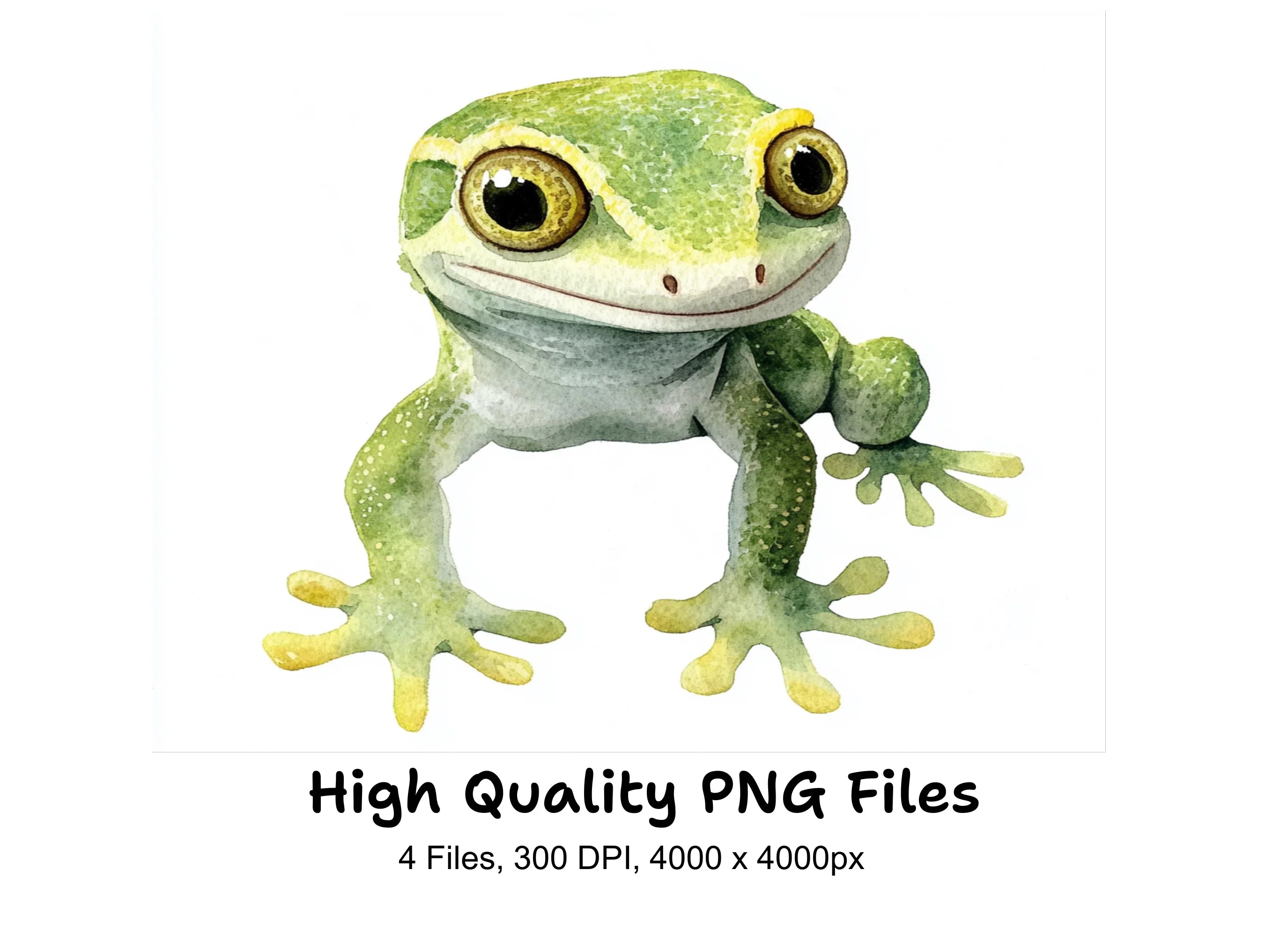 Cute Green Gecko Clipart Bundle