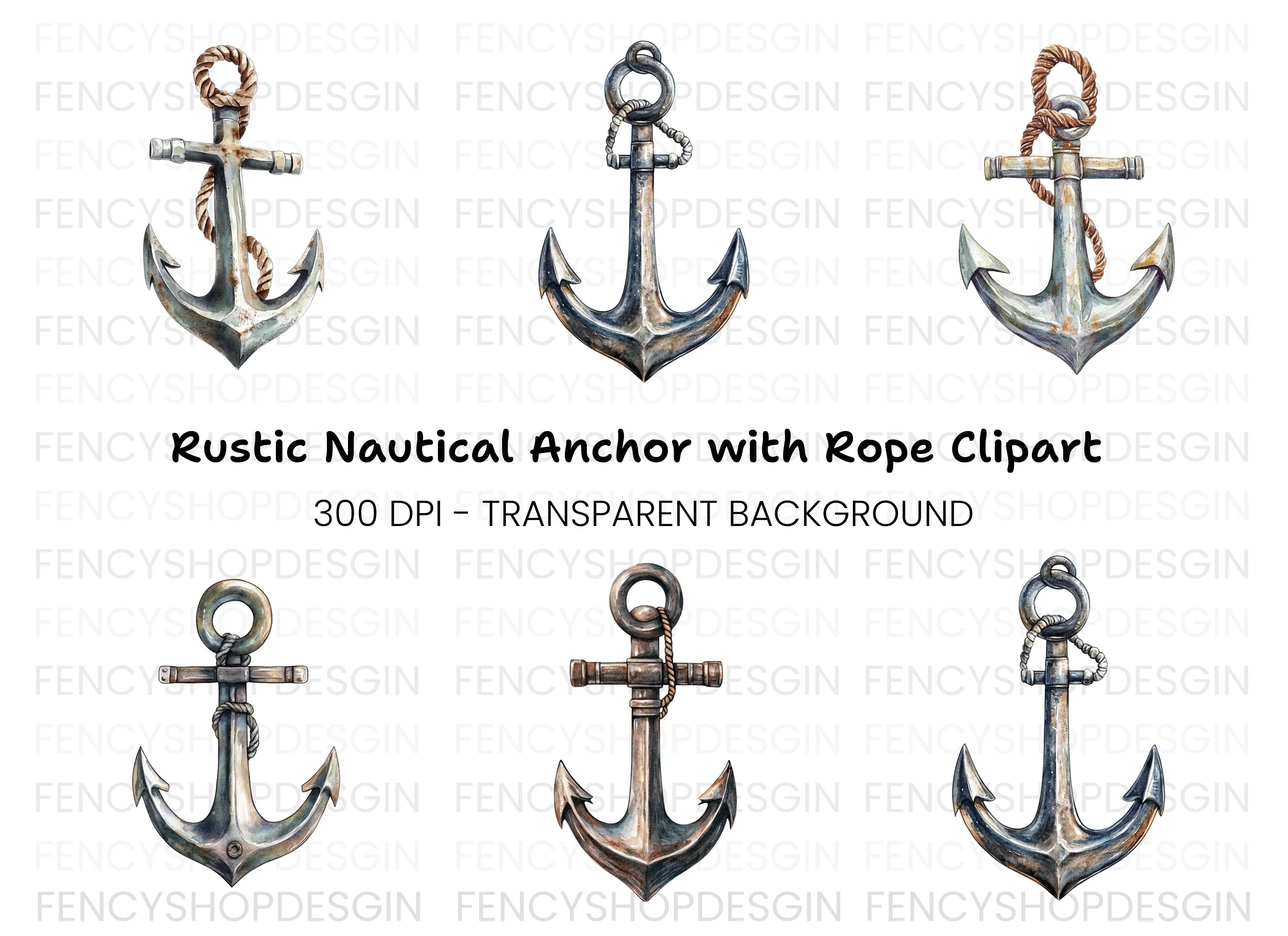 Nautical Anchor Clipart Bundle