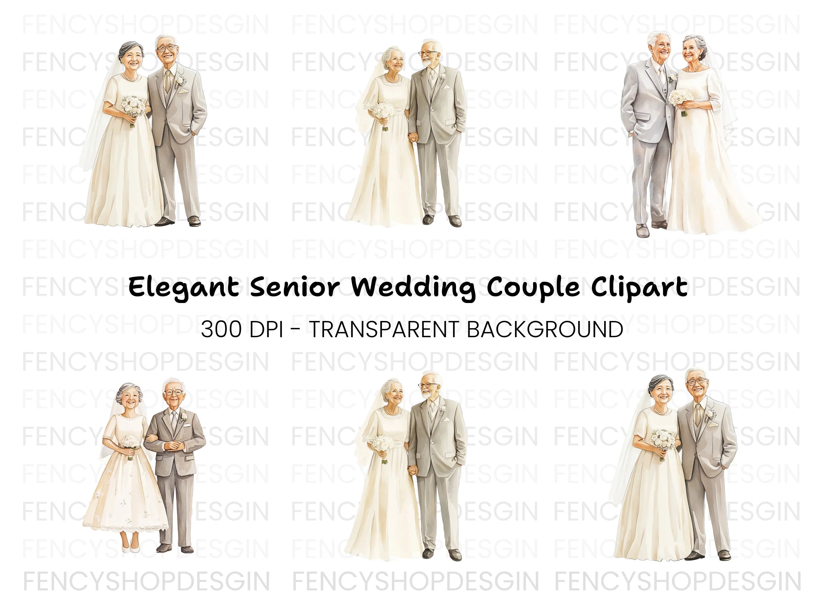 Senior Wedding Day Clipart Bundle
