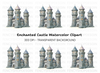 Stone Fantasy Castle Clipart Bundle