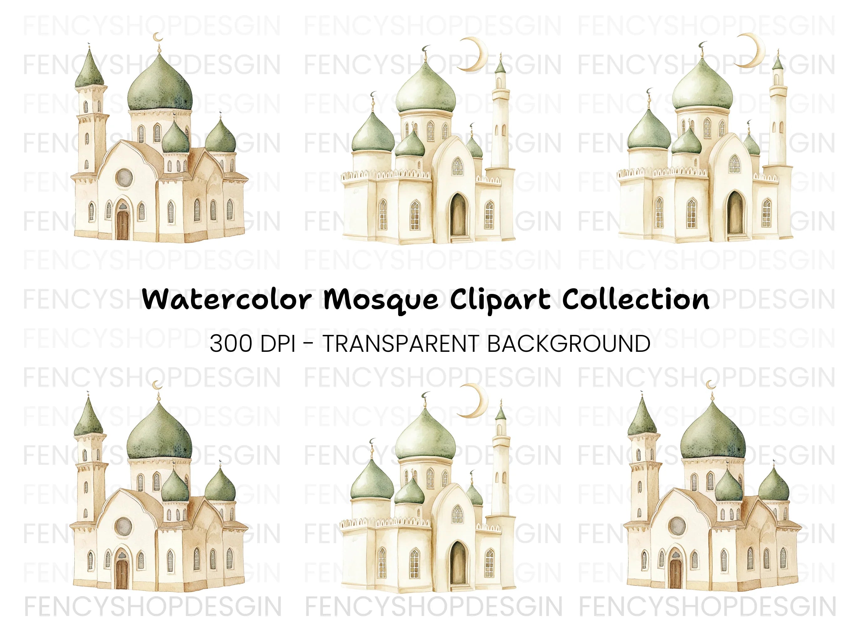 Mosque Clipart Bundle