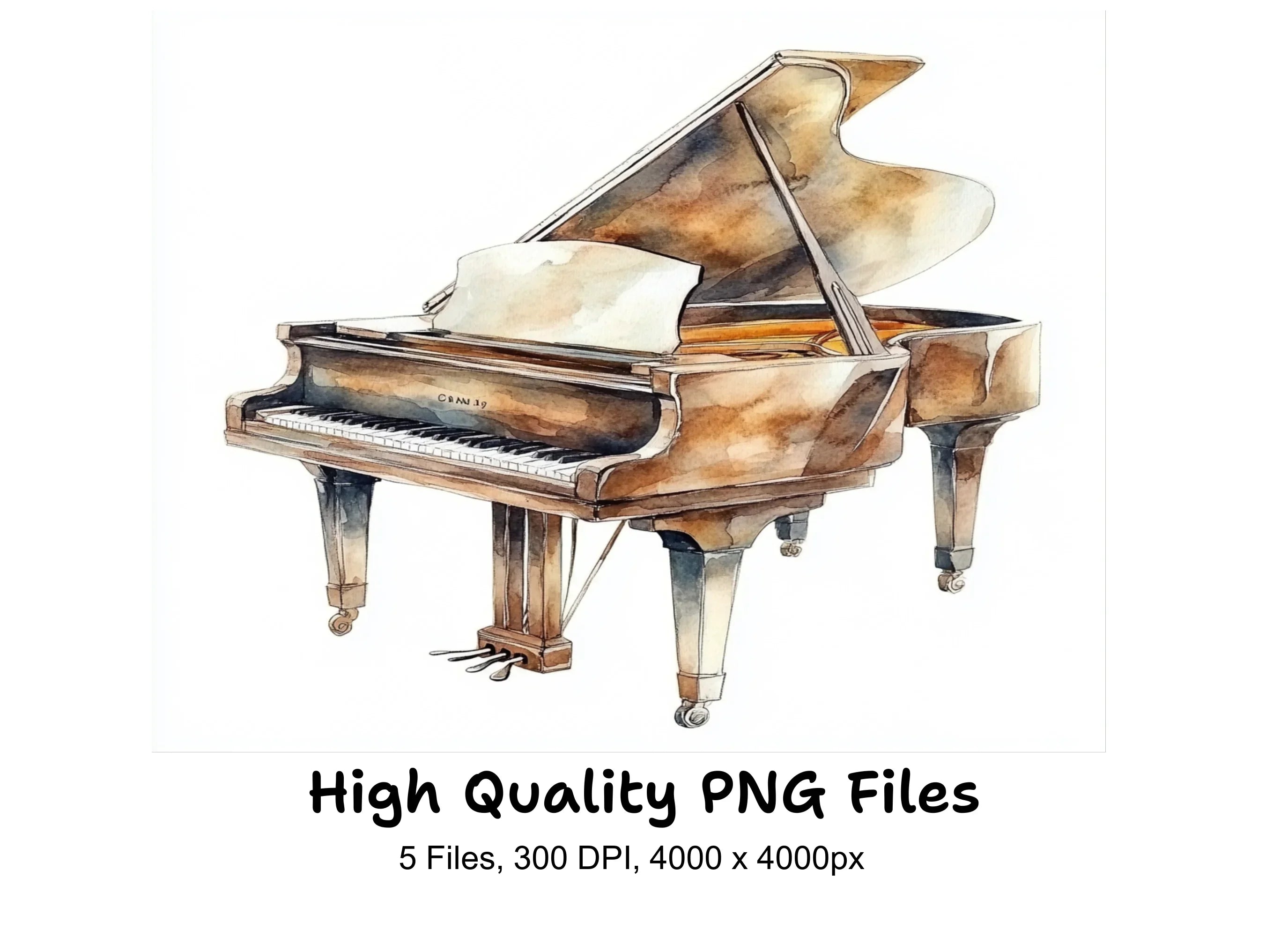 Grand Piano Clipart Bundle