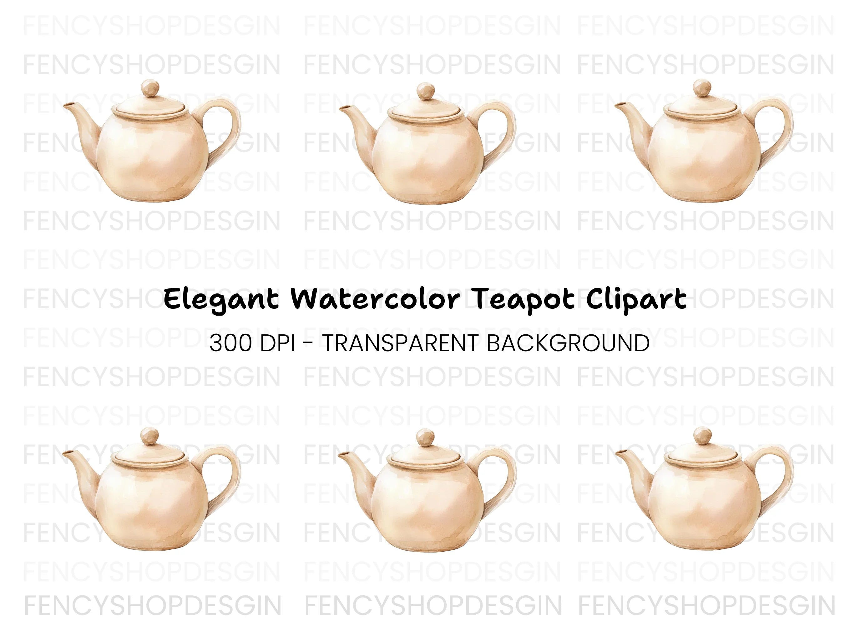 Single Teapot Clipart Bundle