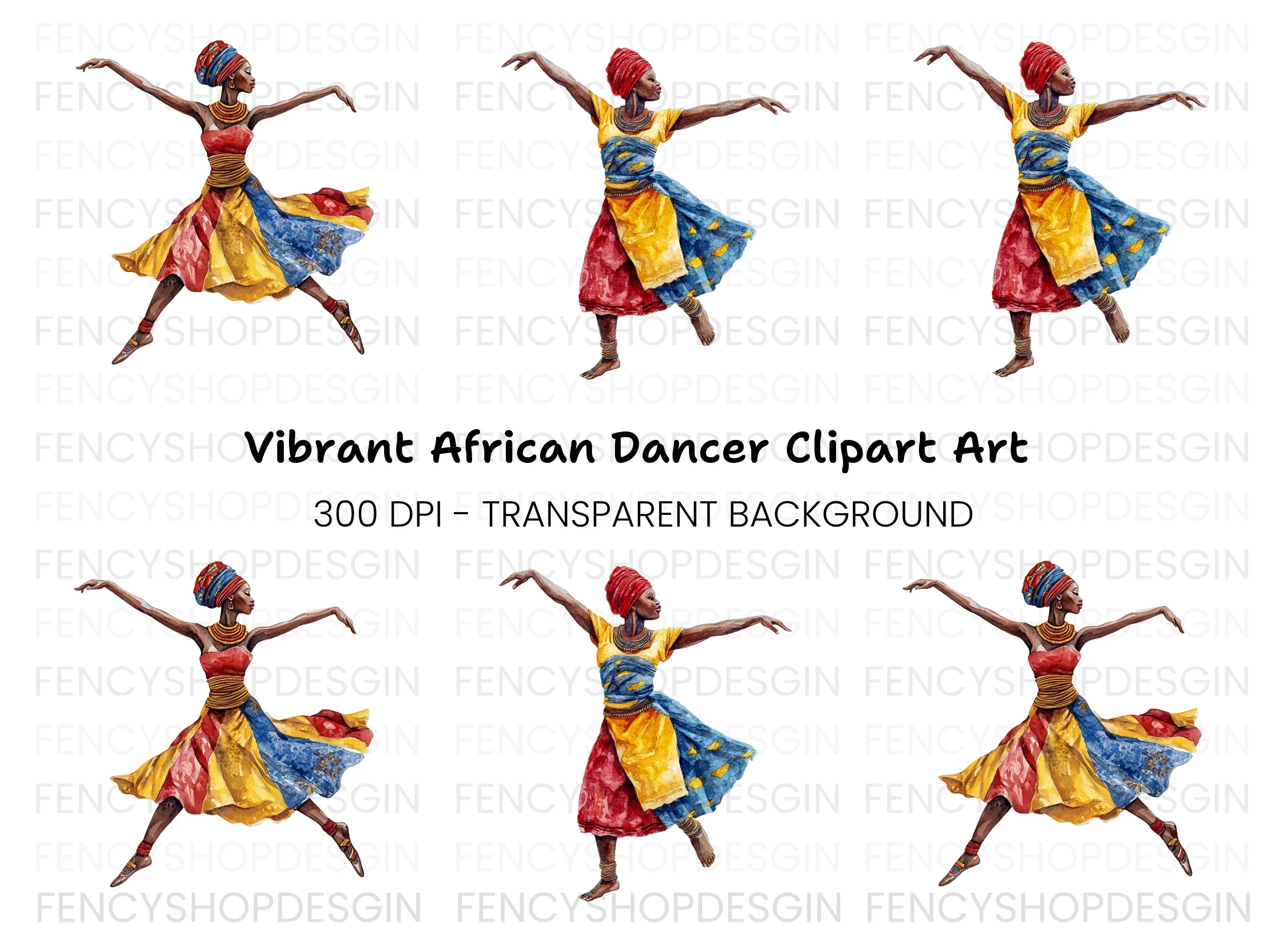 African Dancers Clipart Bundle