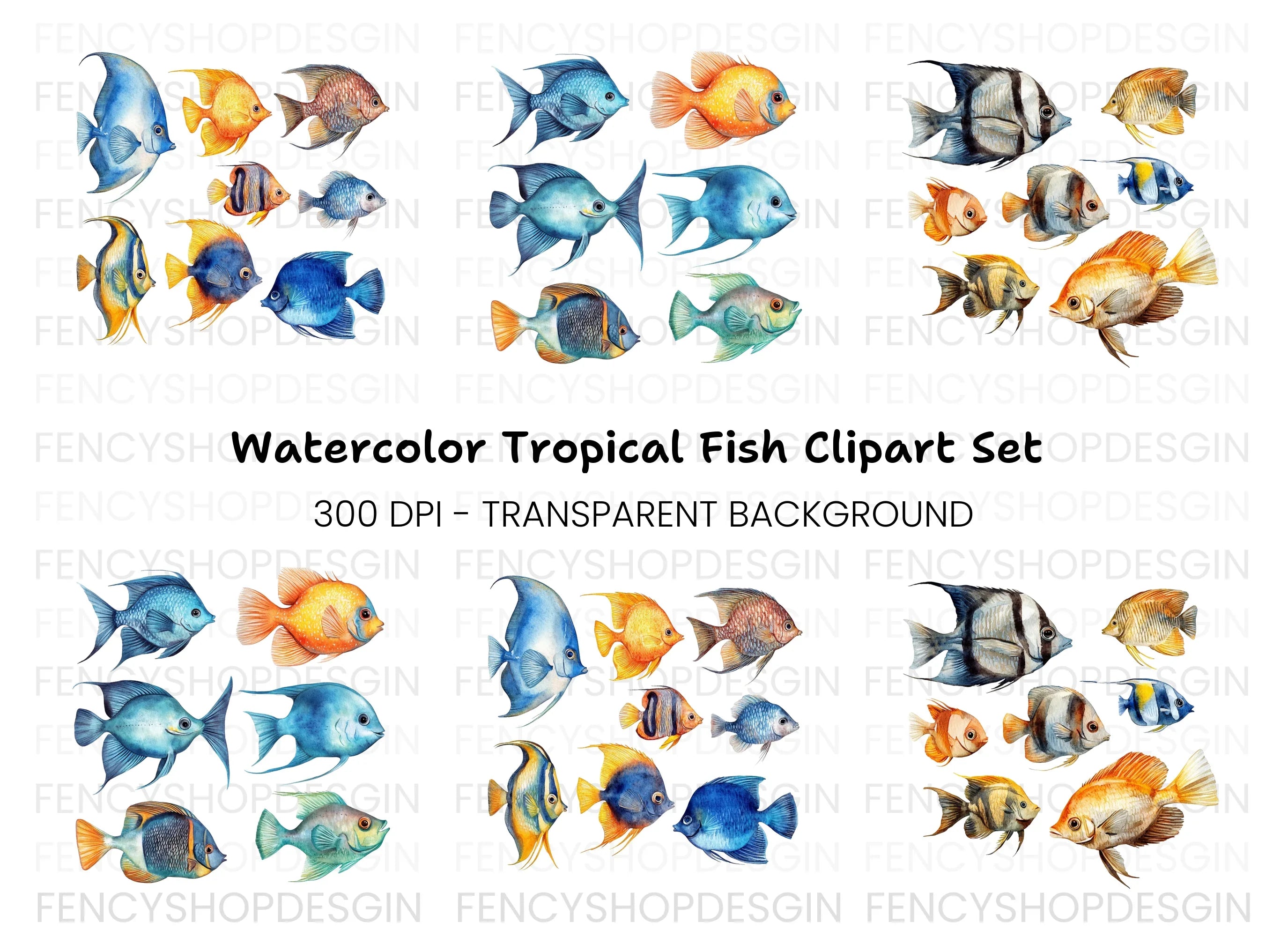 Vibrant Tropical Fish Clipart Bundle