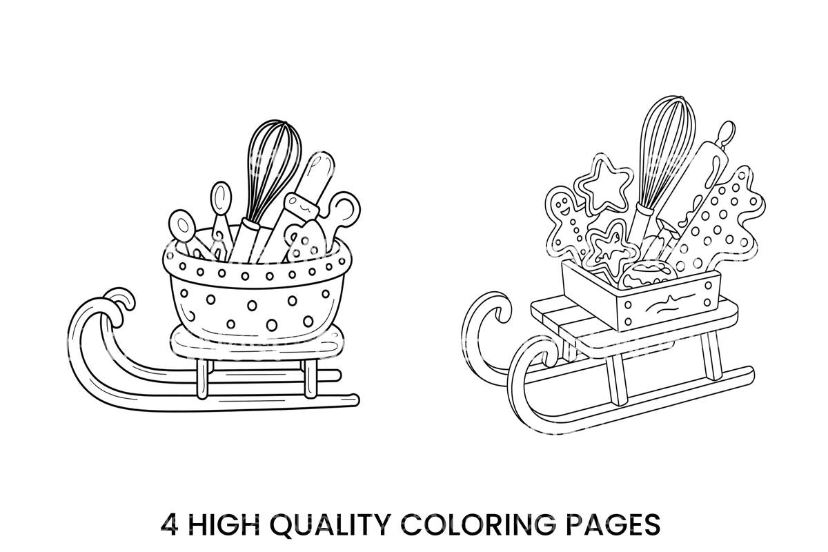 Christmas Baking Sleigh Coloring Books