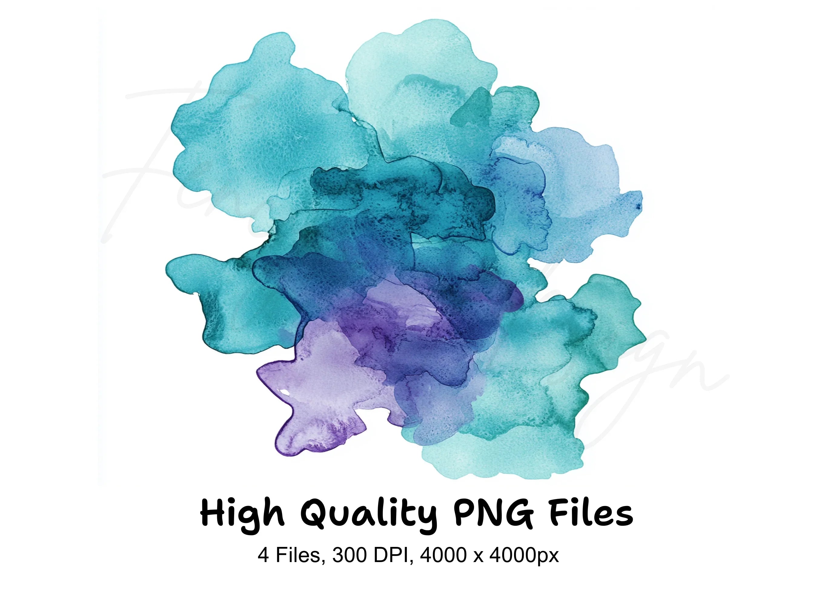 Abstract Alcohol Ink Clipart Bundle