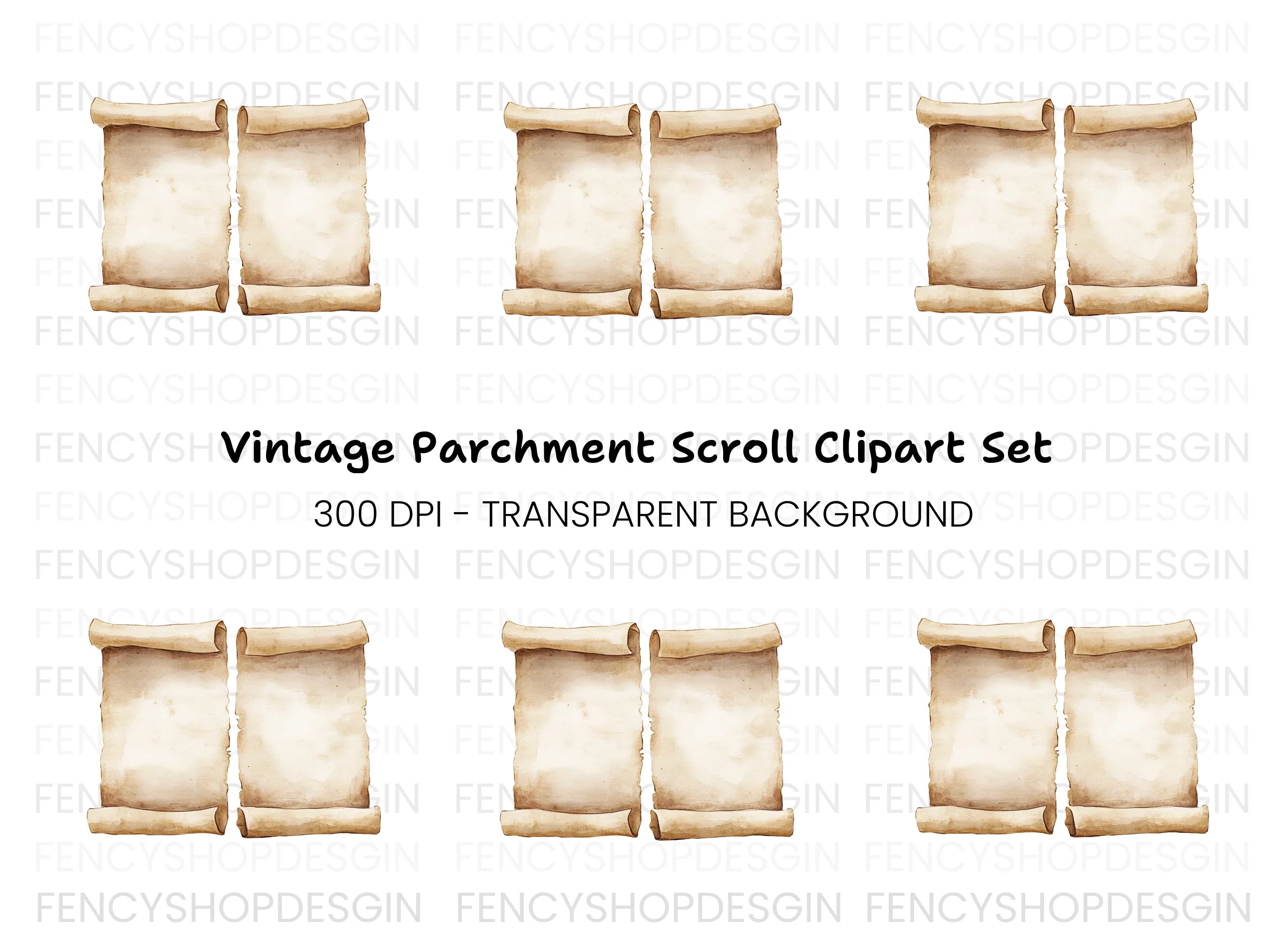 Vintage Scrolls Clipart Bundle