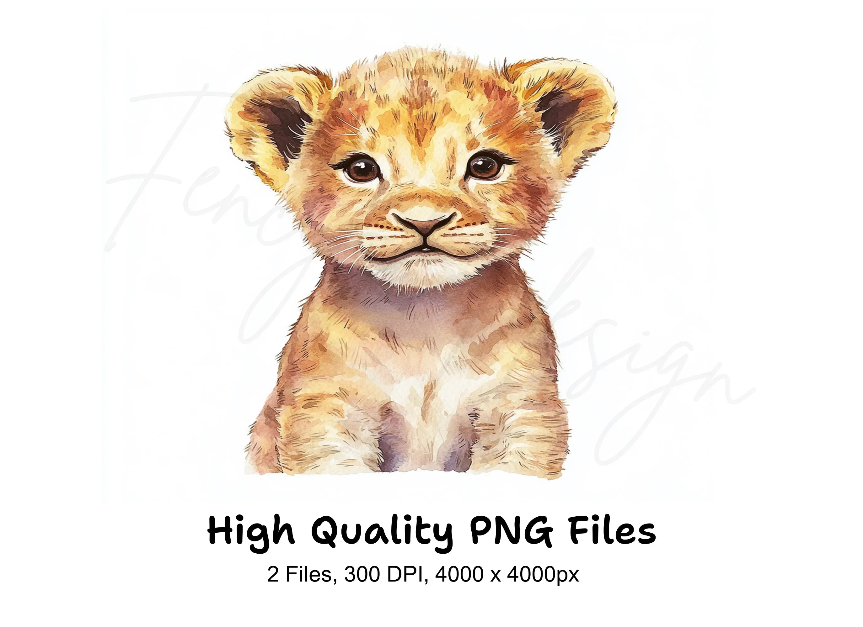 Sweet Lion Cub Duo Clipart Bundle