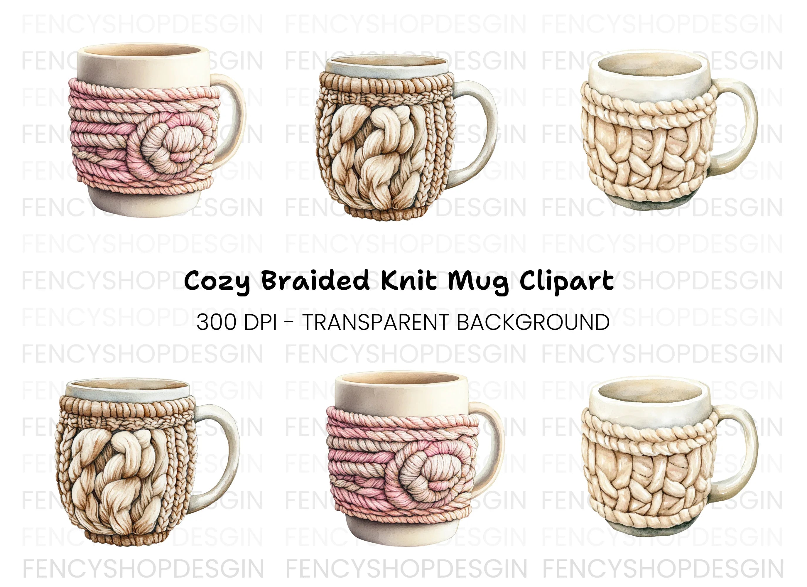 Knitted Cozy Clipart Bundle