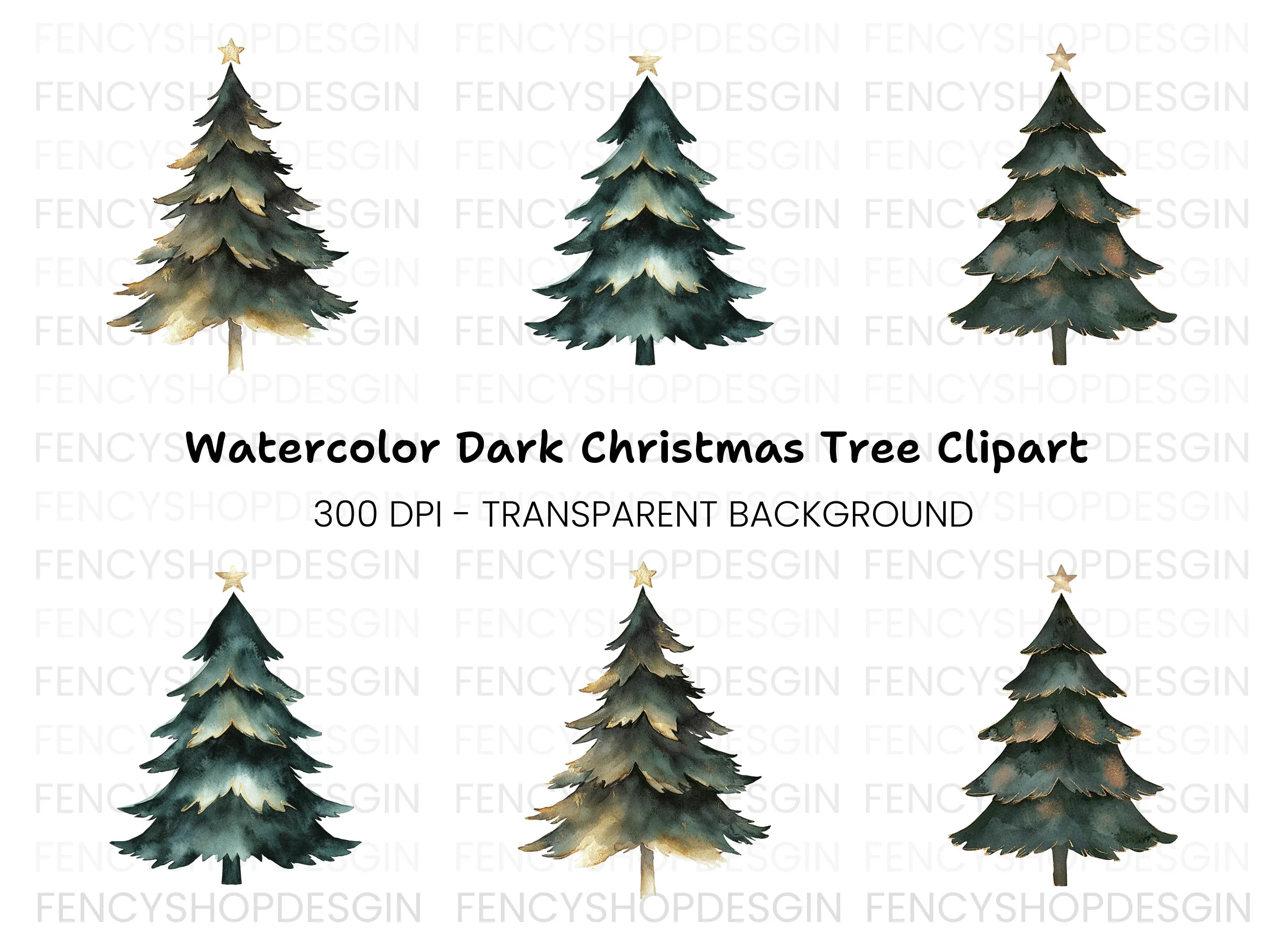 Christmas Tree Clipart Bundle