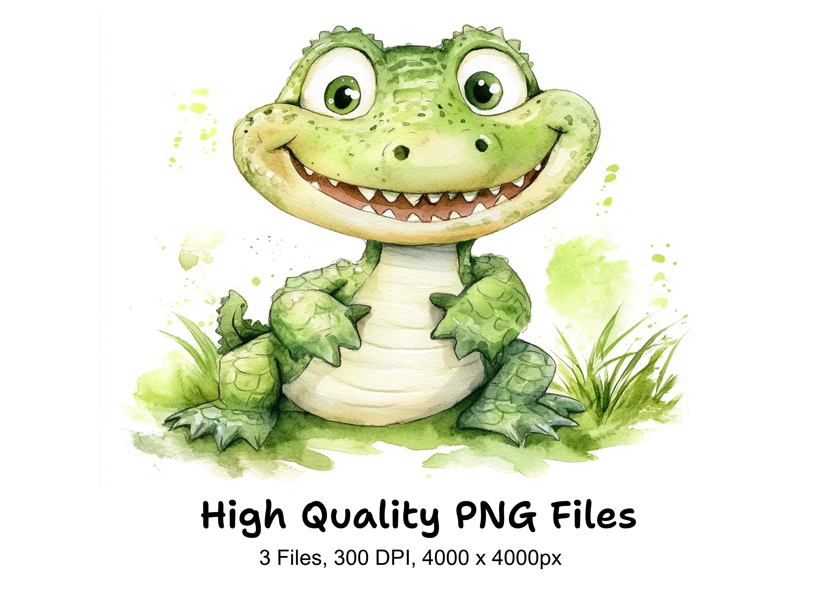 Cute Alligator Clipart Bundle