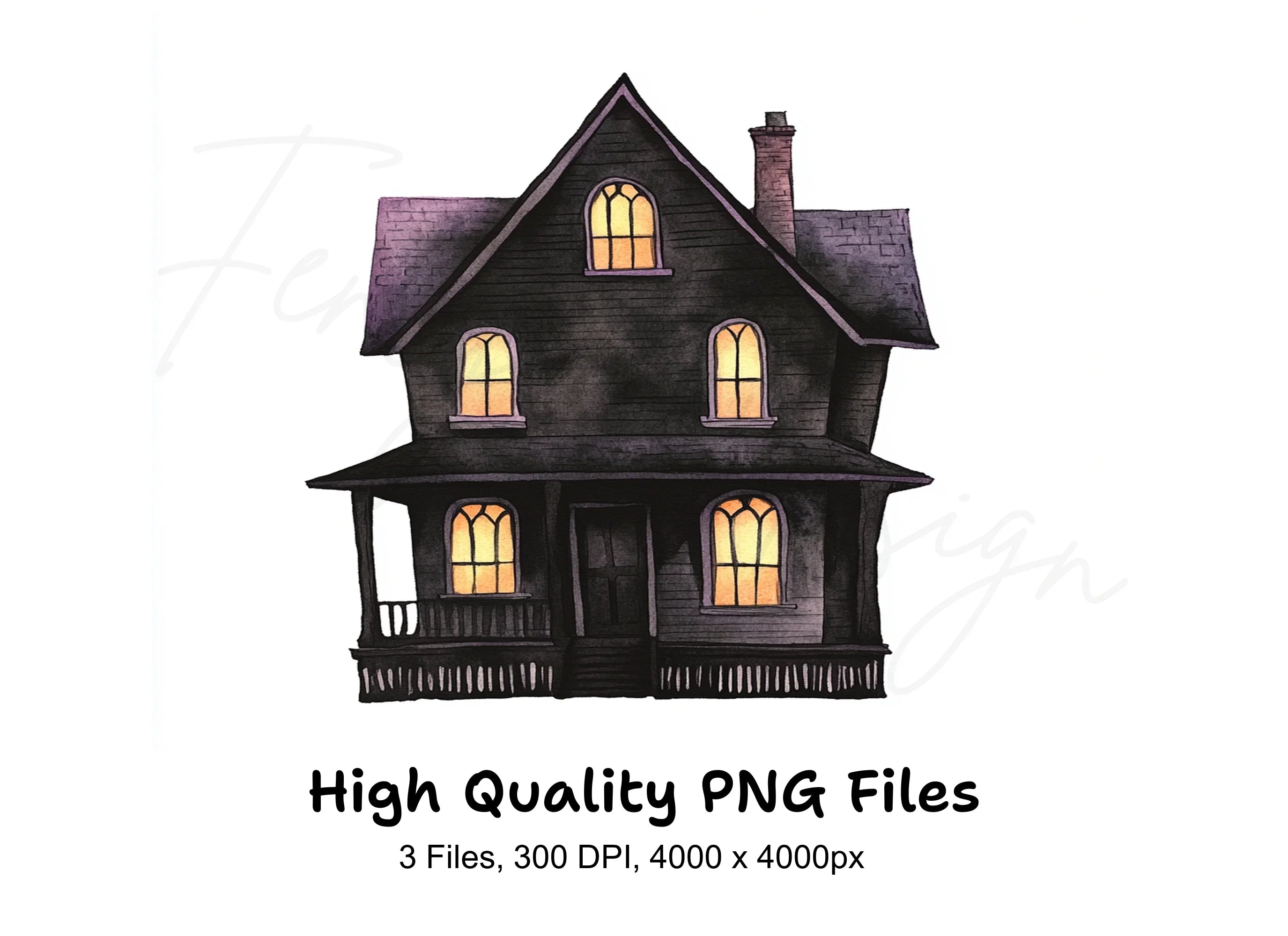 Spooky Haunted House Clipart Bundle