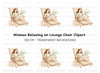 Relaxing Woman on Beach Chair Clipart Bundle