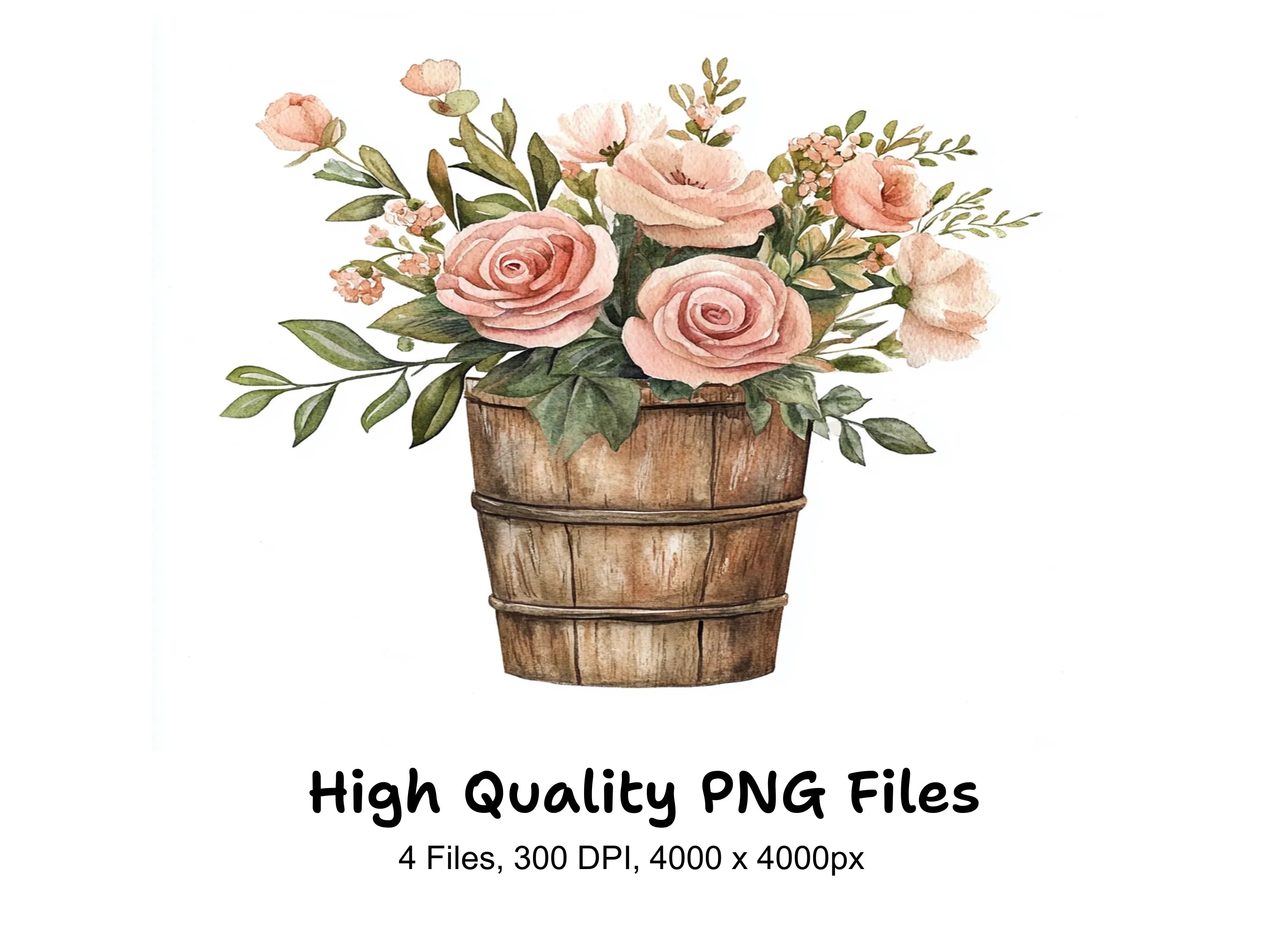 Rustic Floral Arrangements Clipart Bundle
