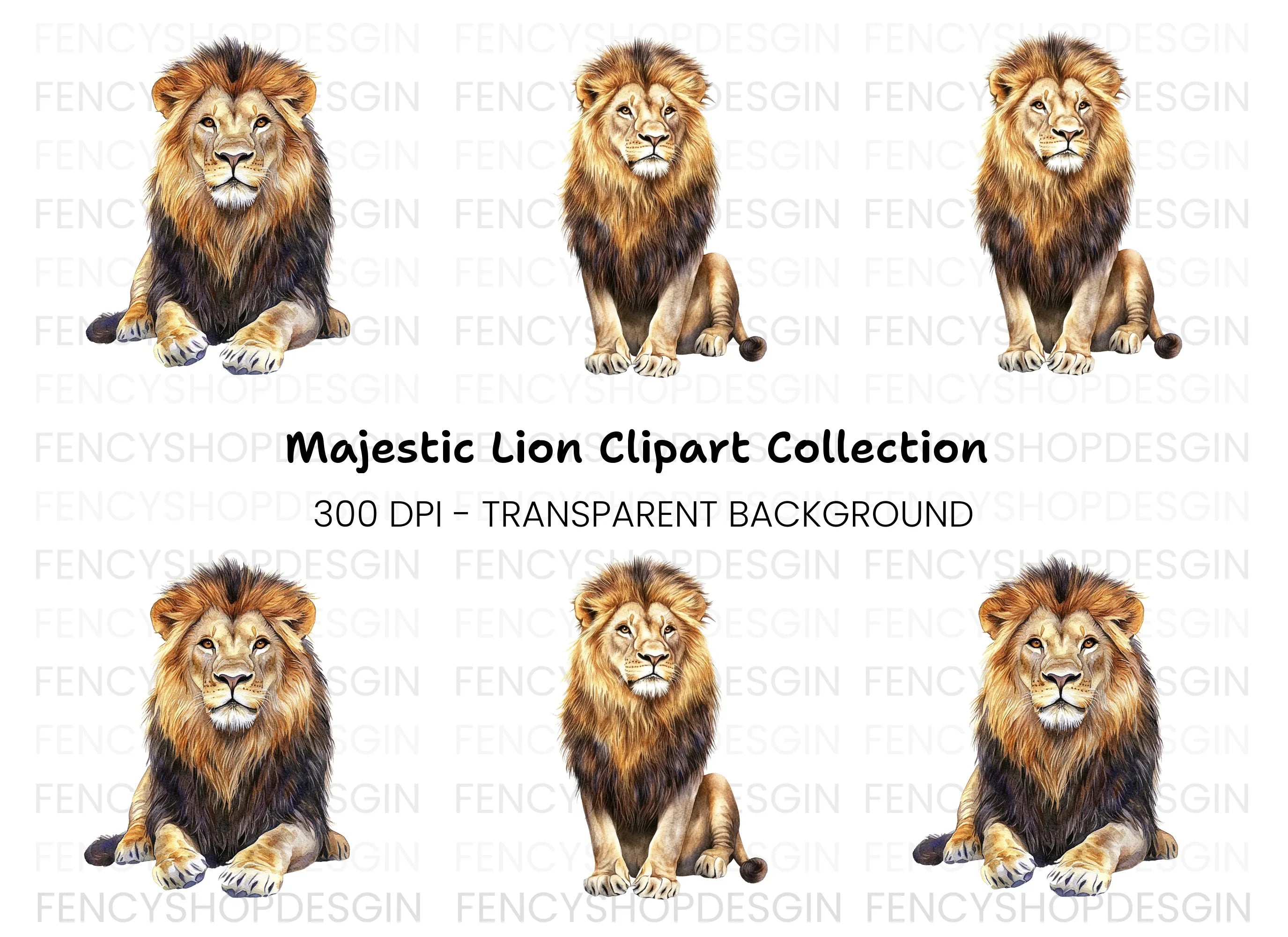 Majestic Lion Clipart Bundle