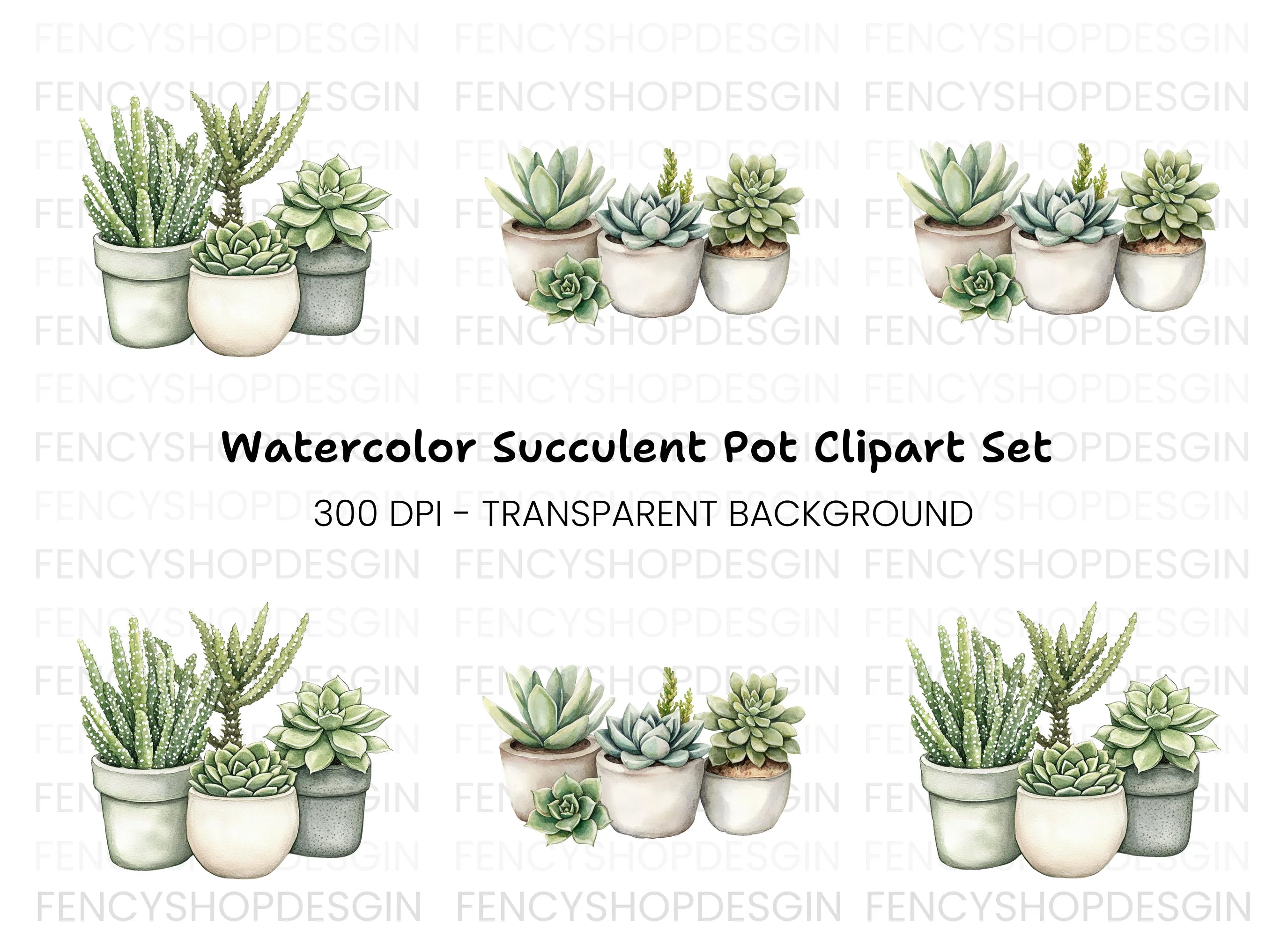Succulent Clipart Bundle