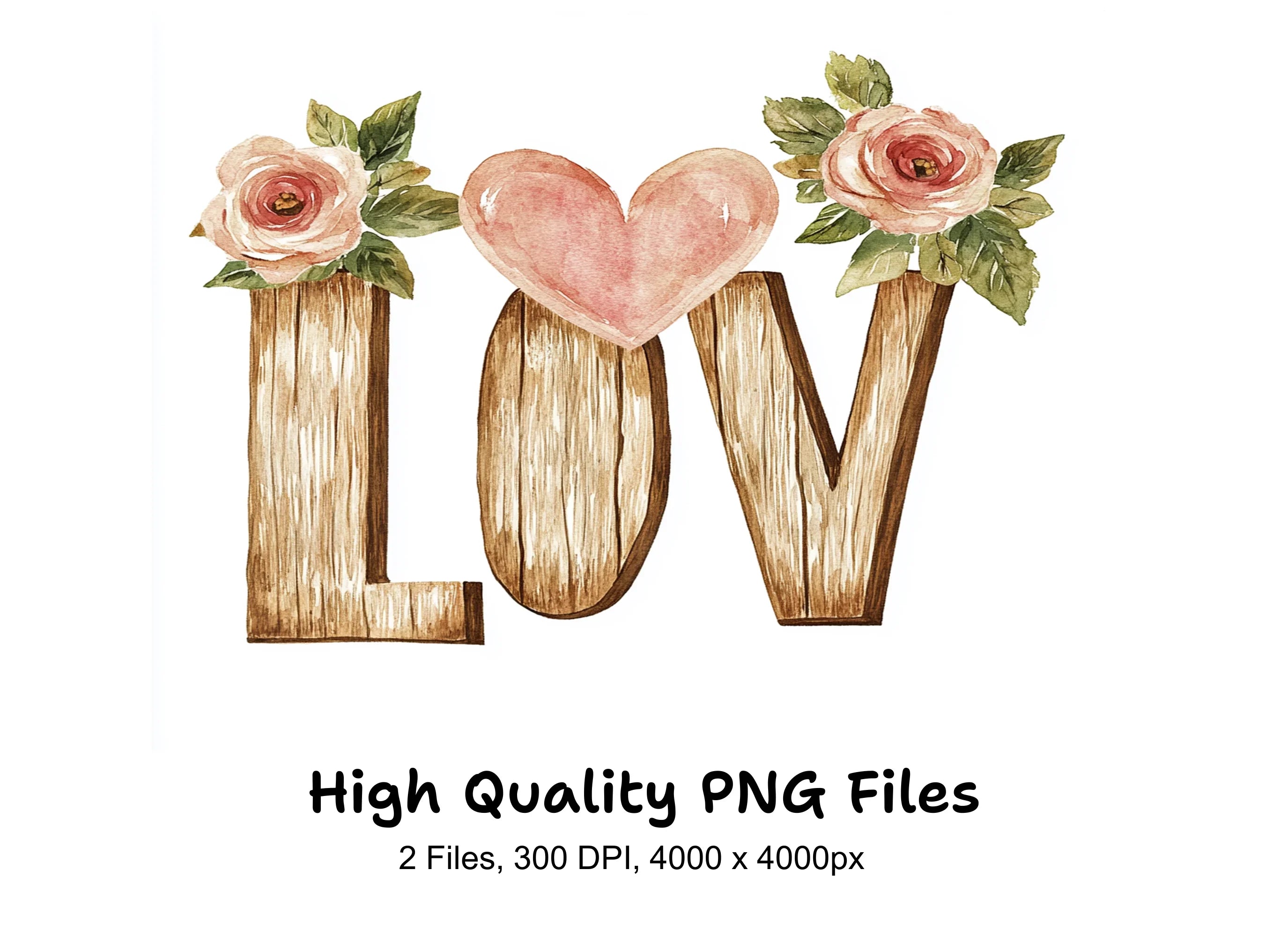 Floral Love Clipart Bundle