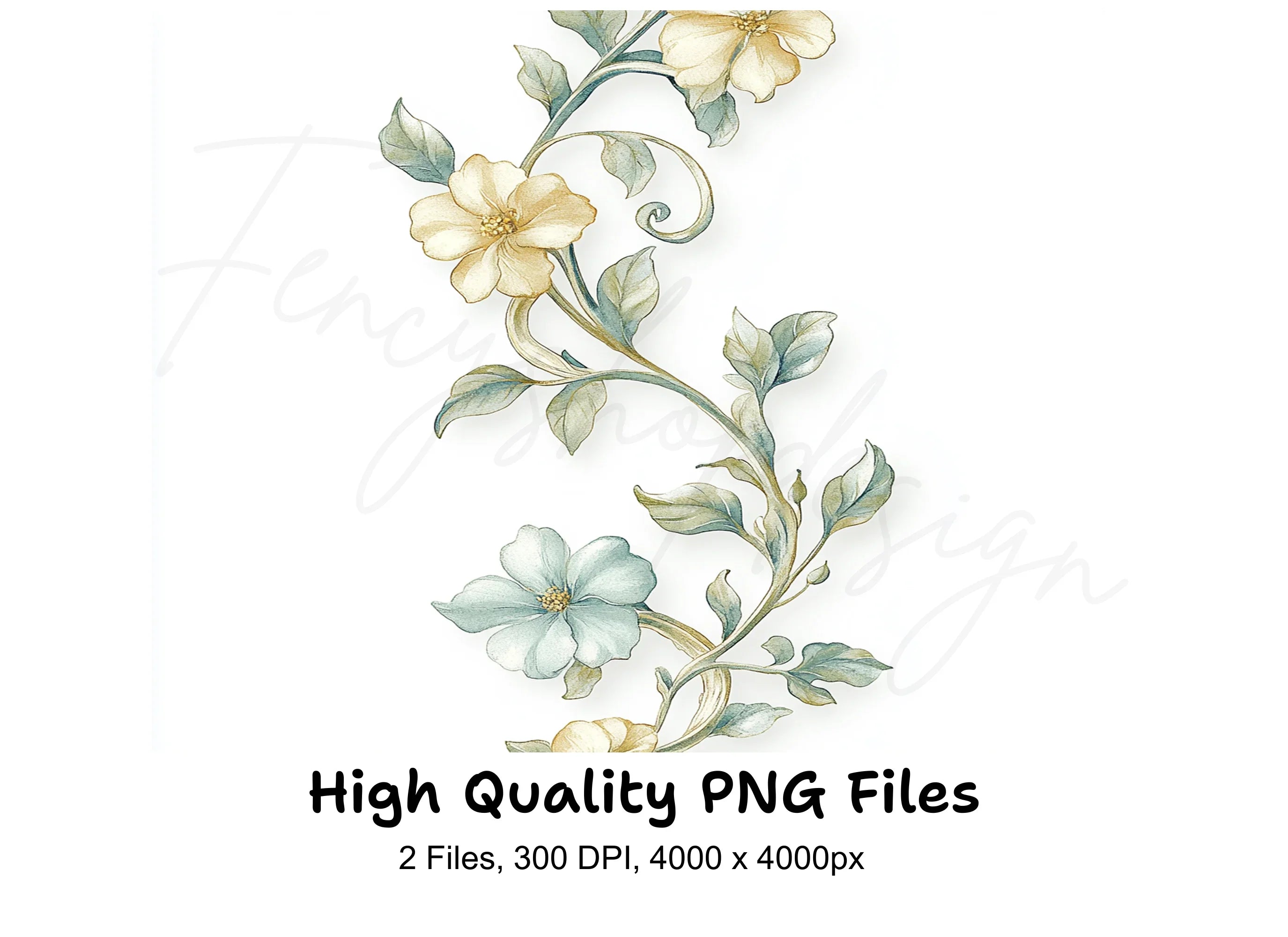 Elegant Floral Vine Clipart Bundle