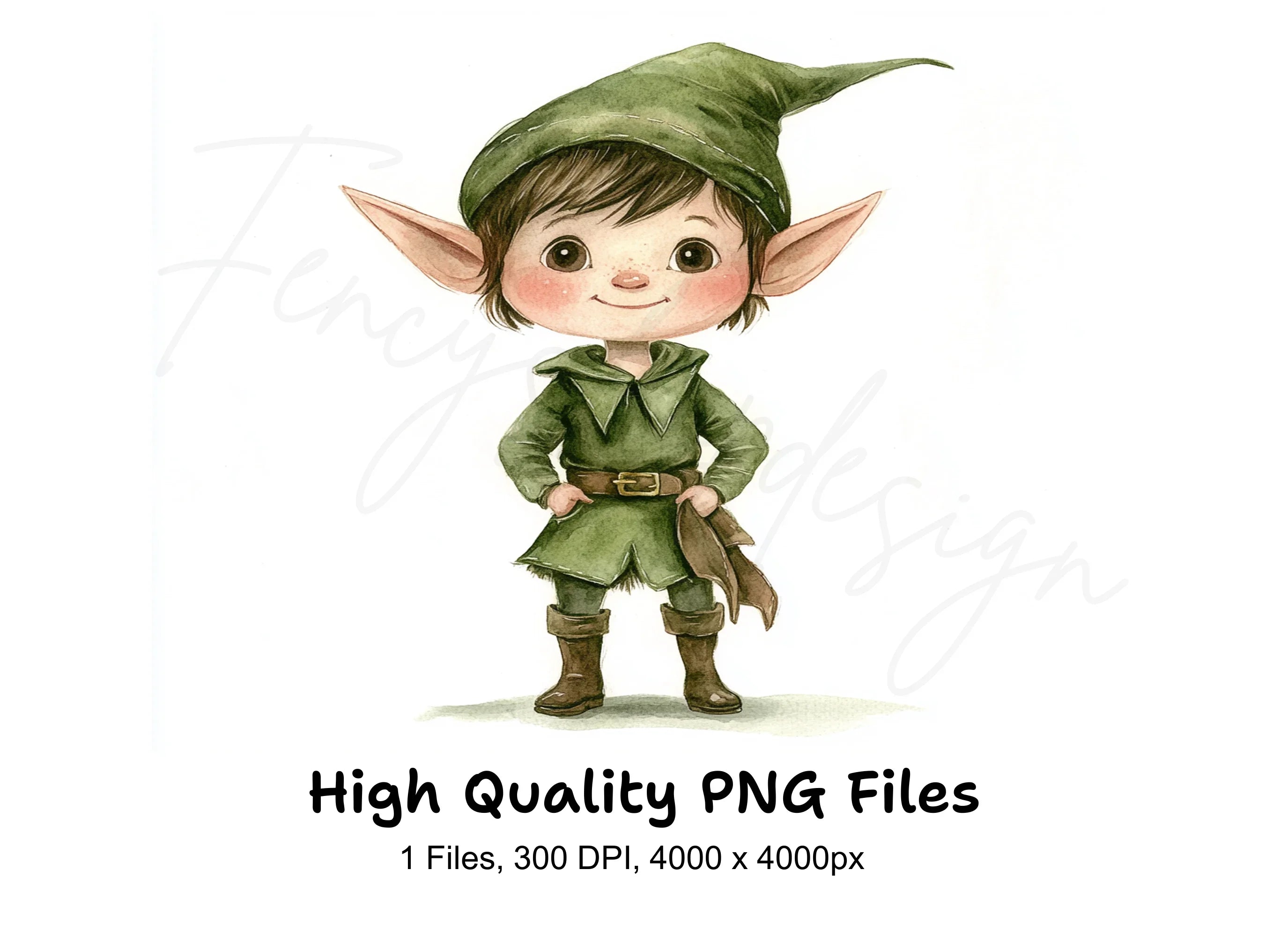 Cute Elf Boy Clipart Bundle