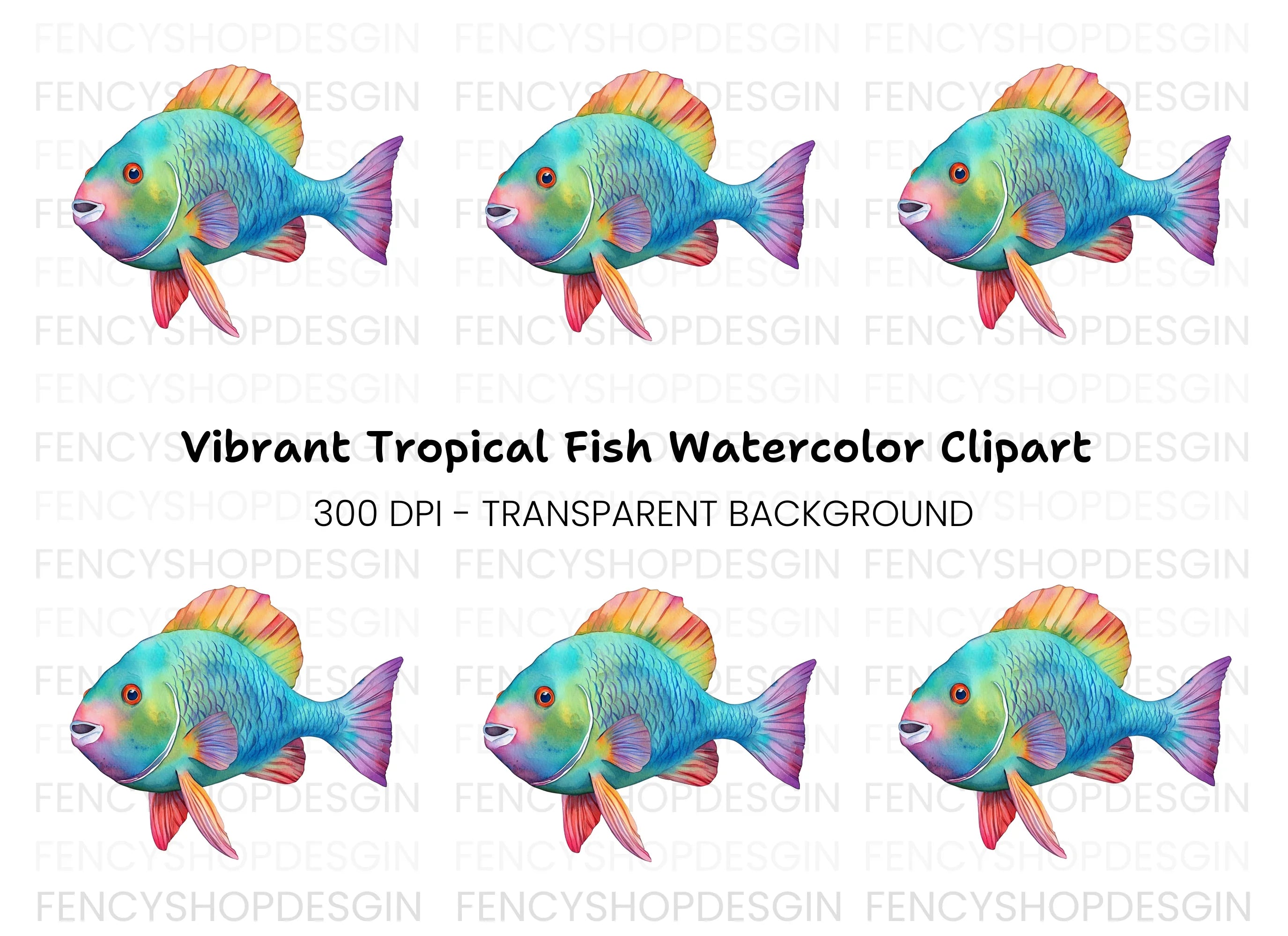 Vibrant Tropical Fish Clipart Bundle