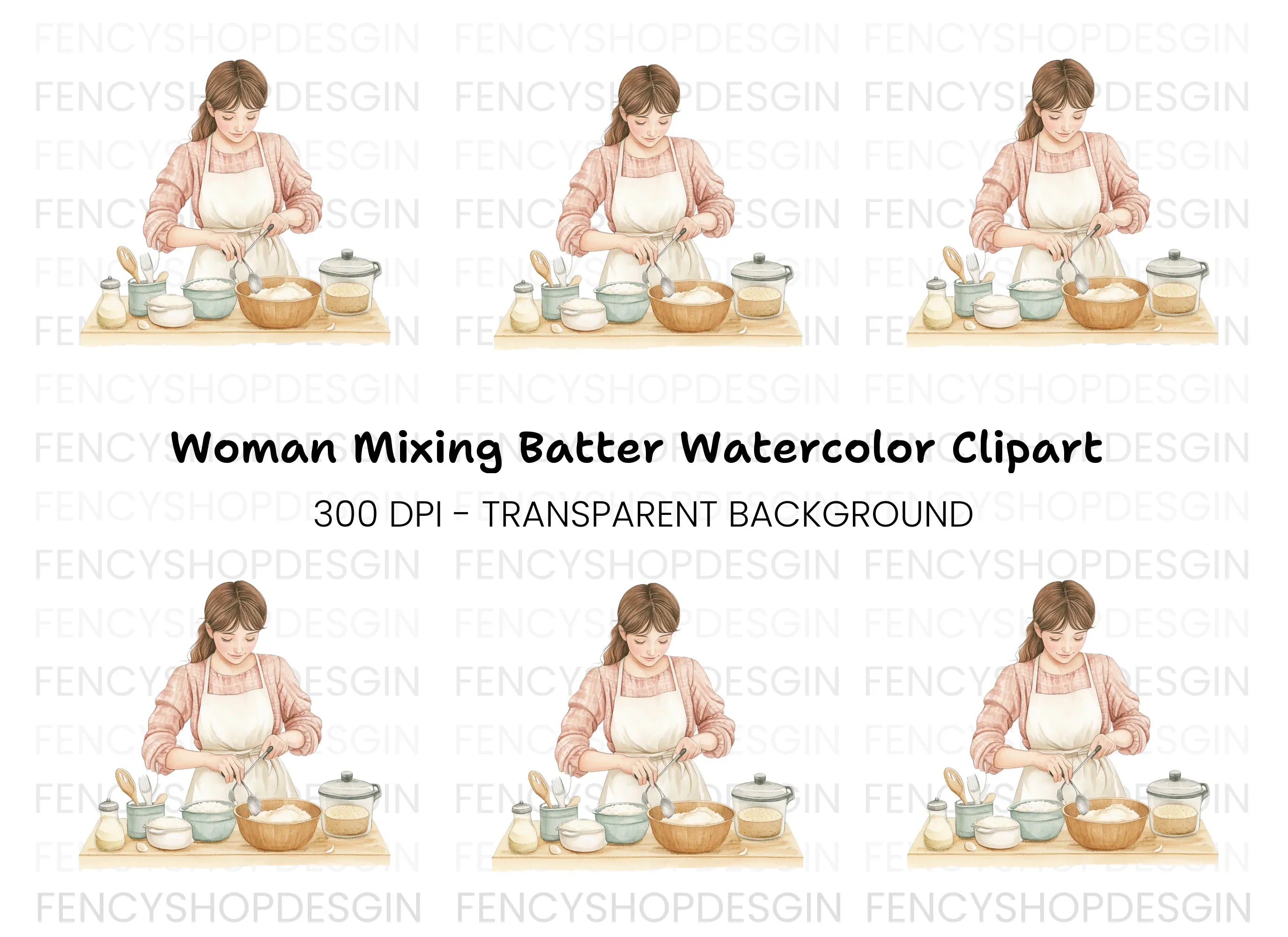 Home Baker Illustration Clipart Bundle