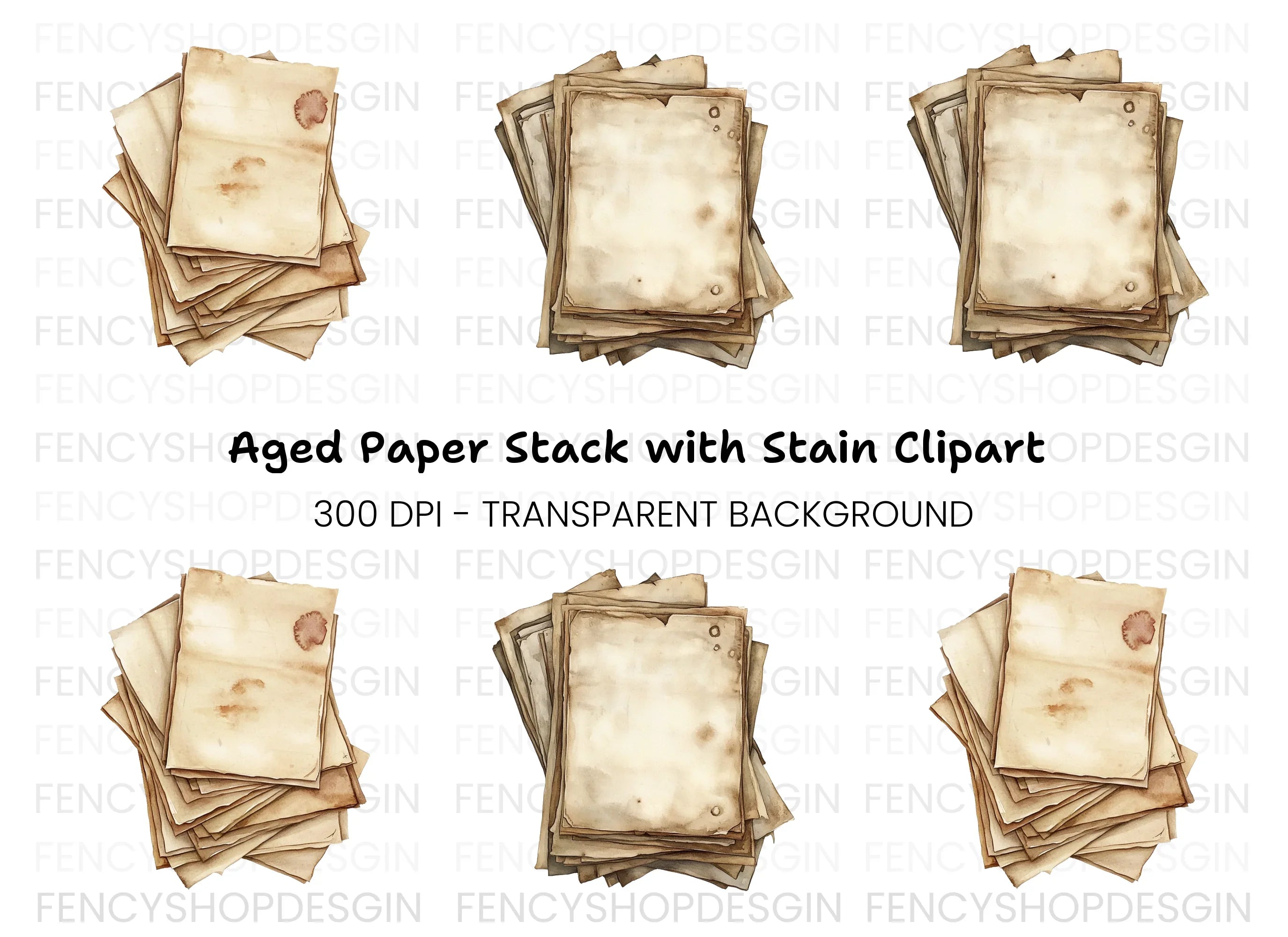 Distressed Pile Clipart Bundle