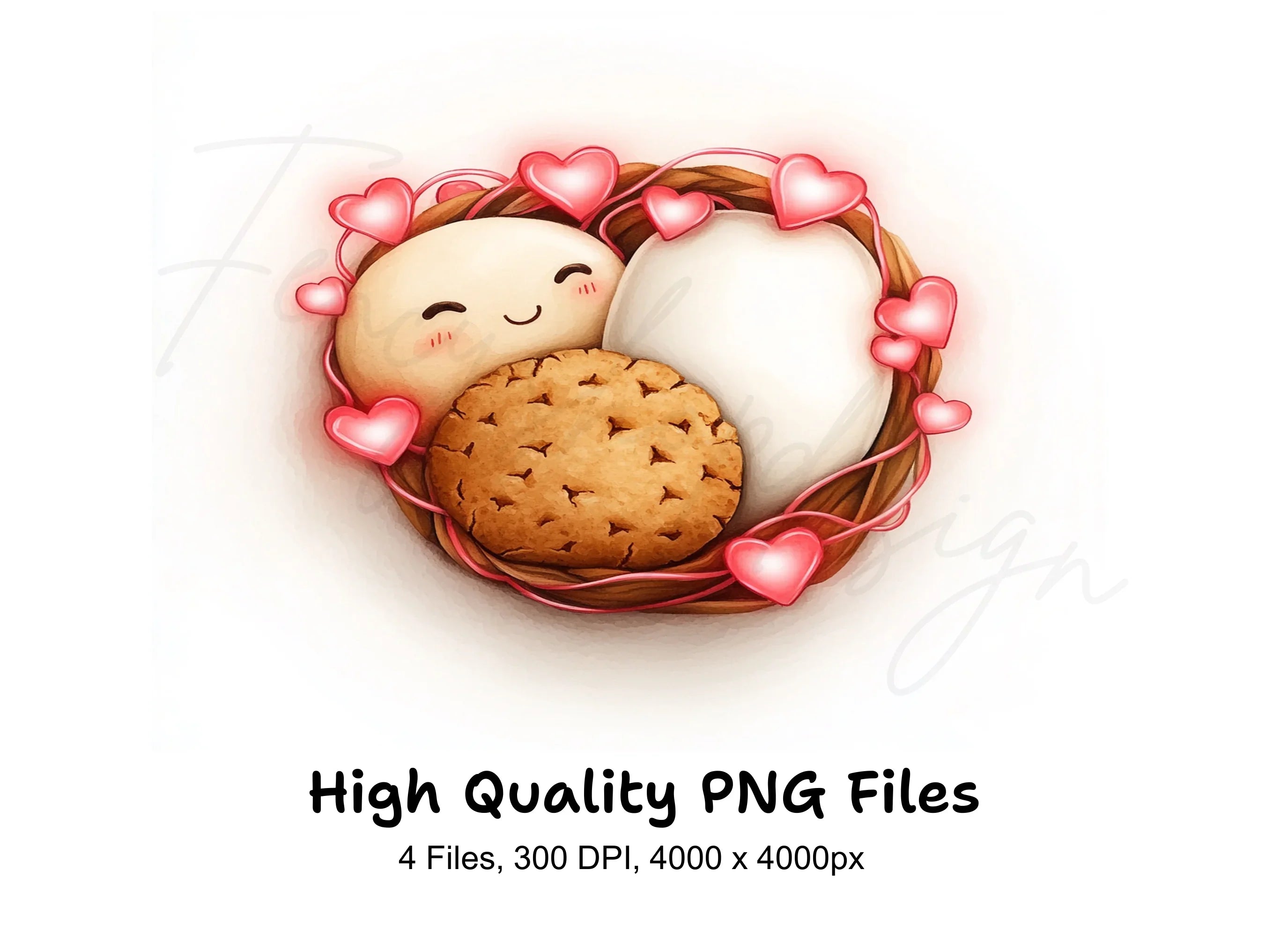 Cute Milk and Cookies Valentine Clipart Bundle