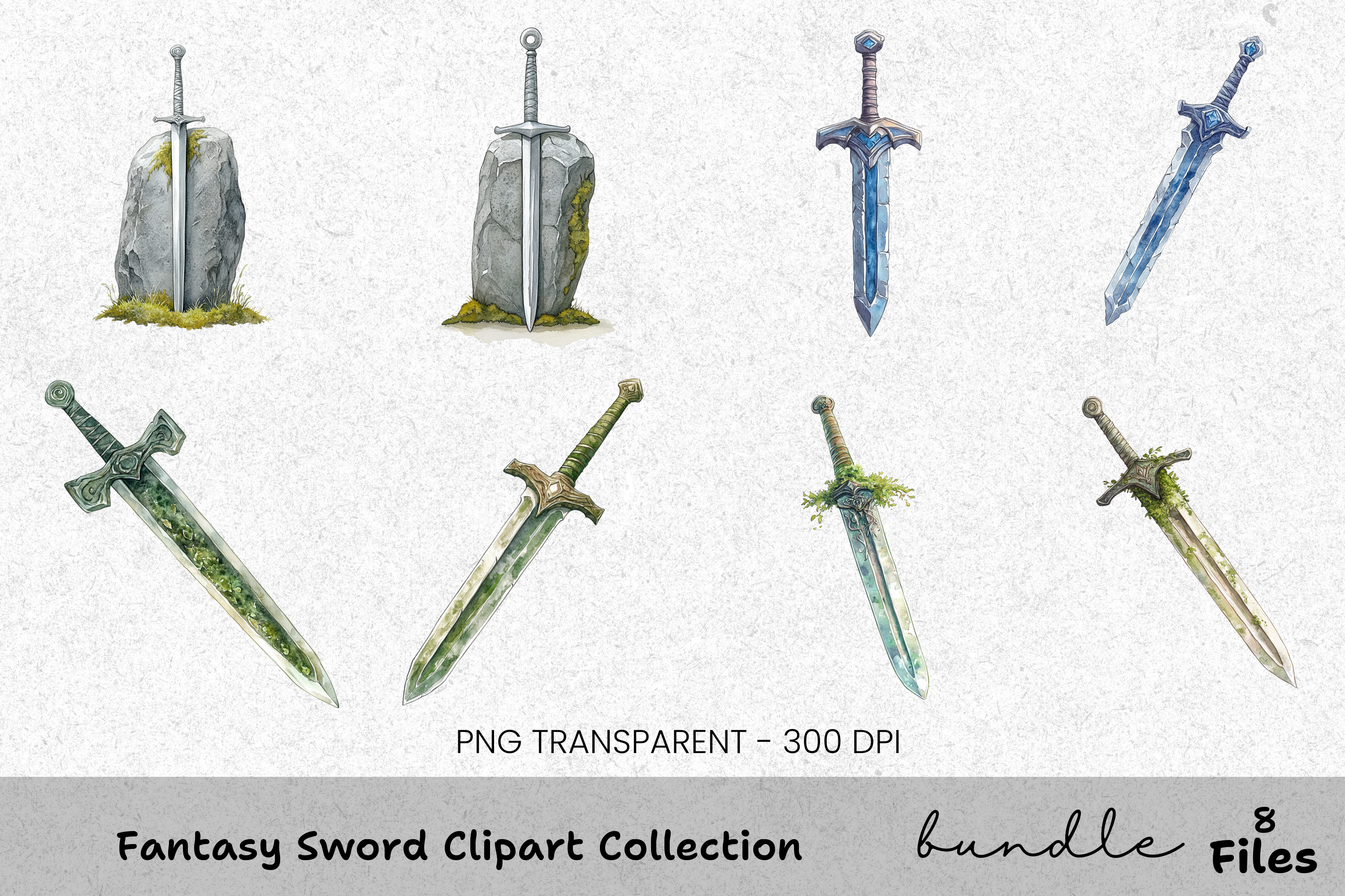 Fantasy Sword Clipart Bundle