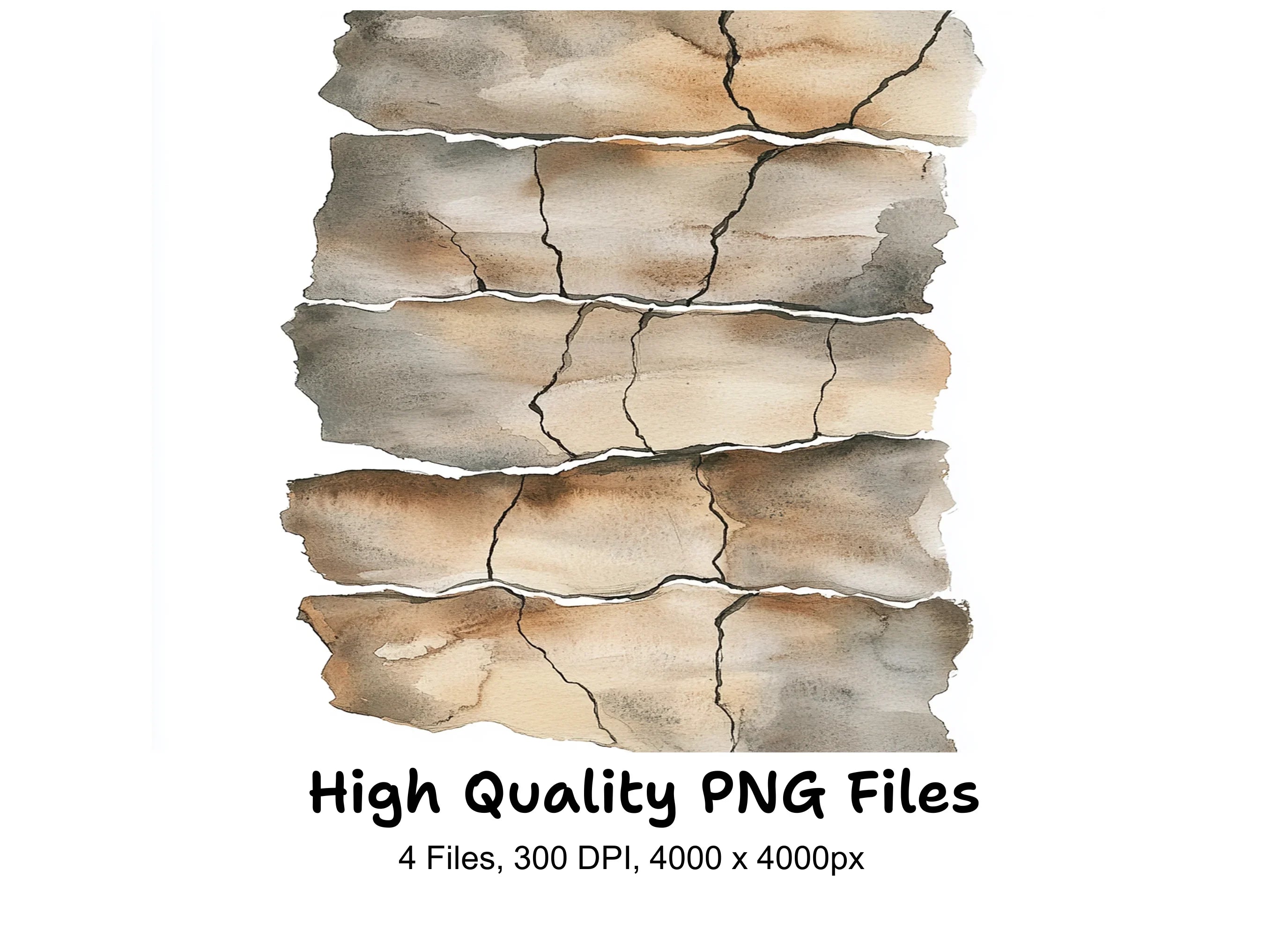 Cracked Stone Texture Clipart Bundle