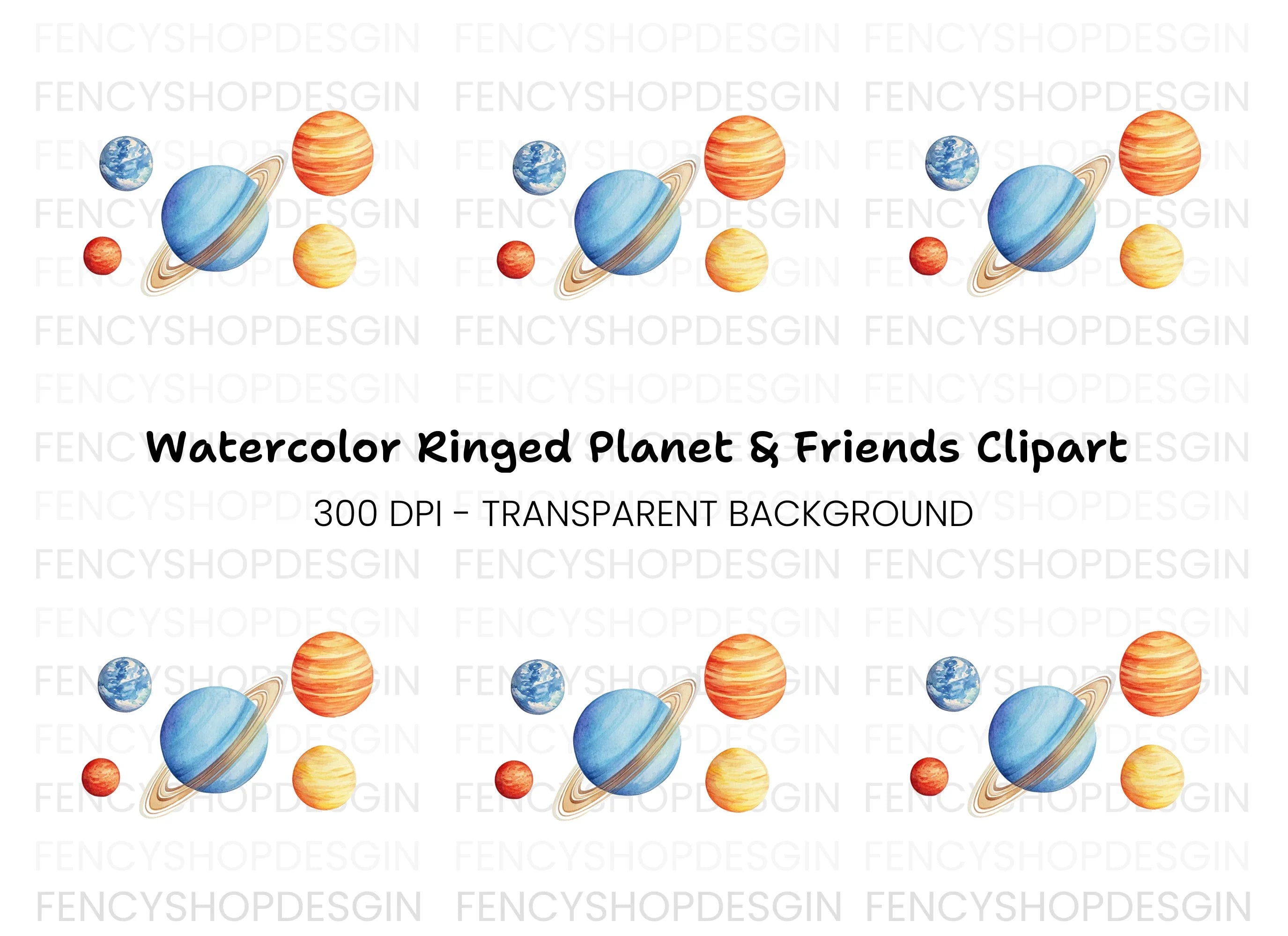 Solar System Planets Clipart Bundle