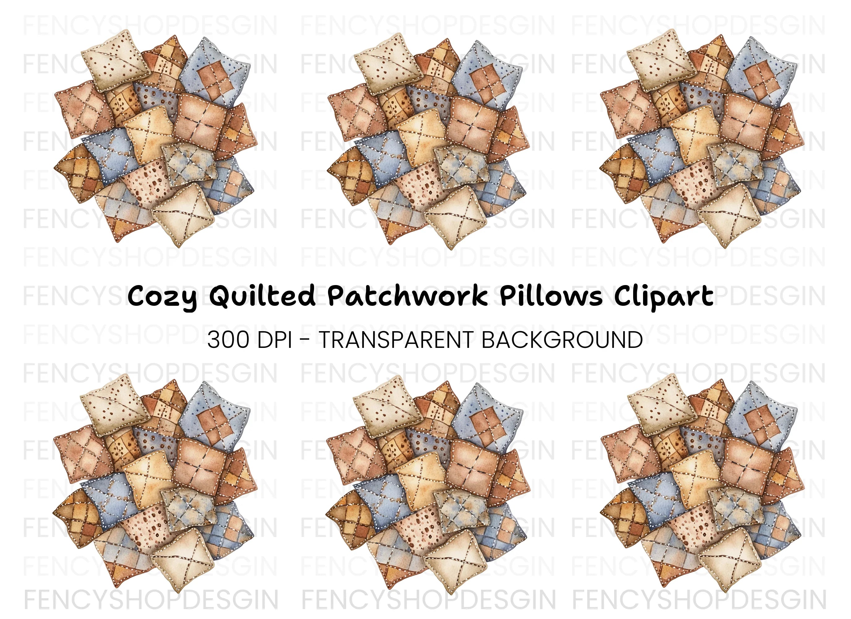 Quilted Patchwork Clipart Bundle