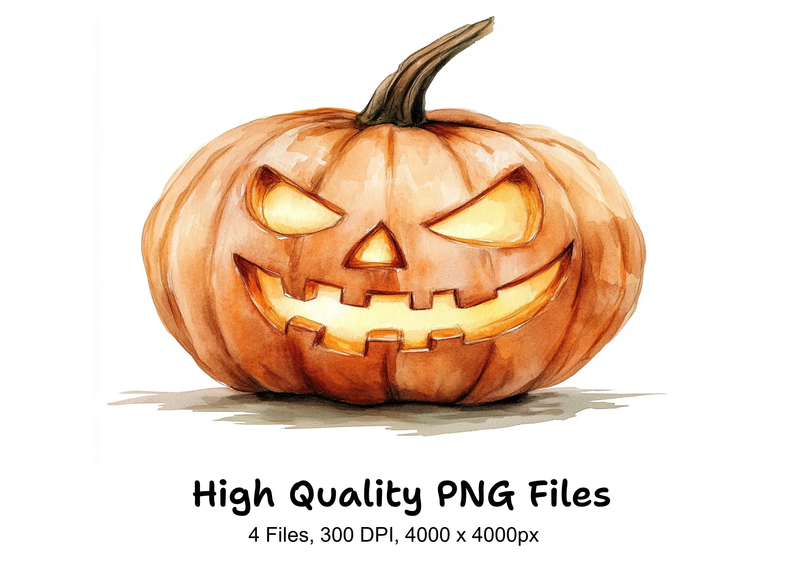 Glowing Halloween Pumpkin Clipart Bundle
