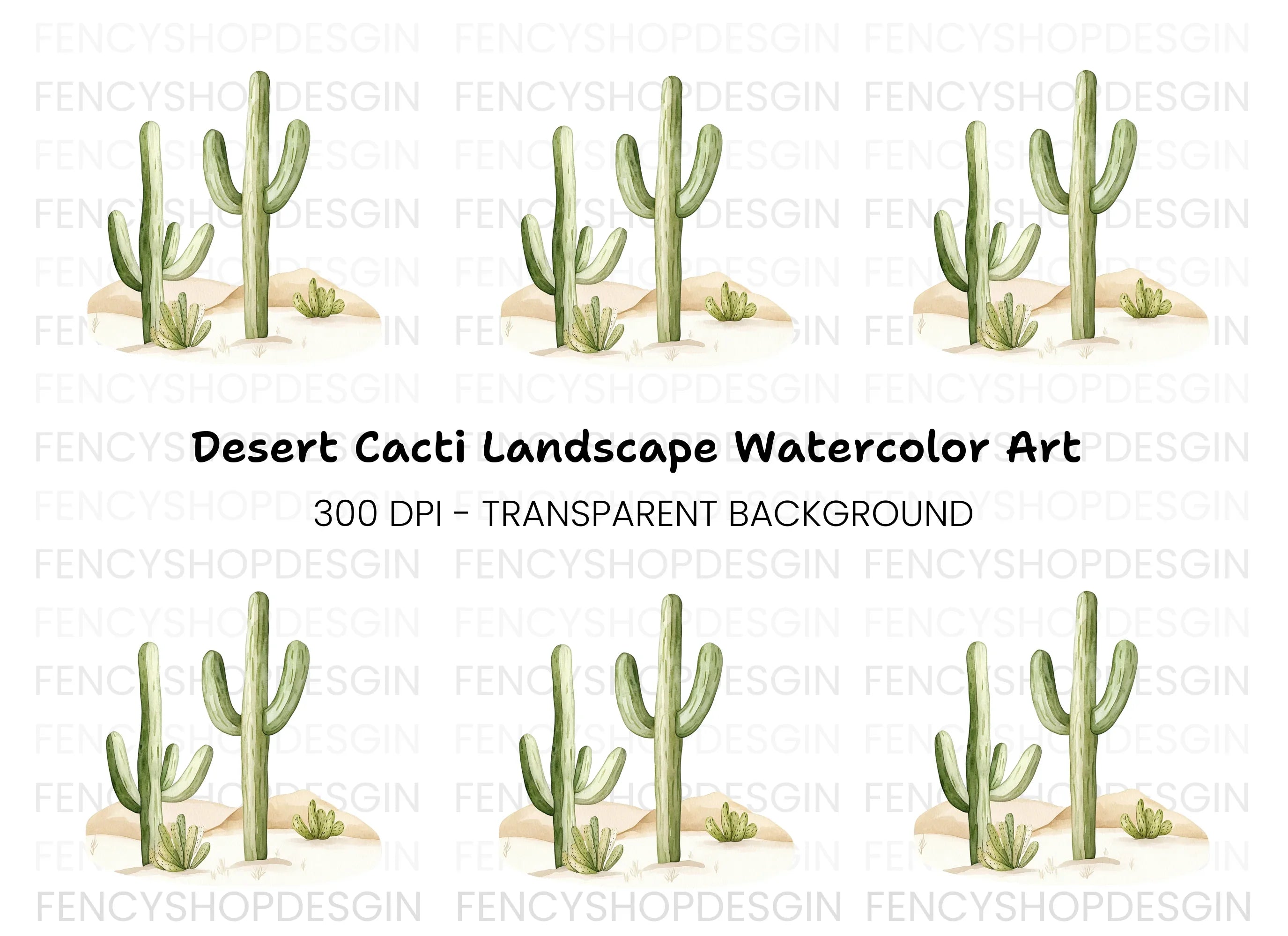 Desert Cactus Clipart Bundle