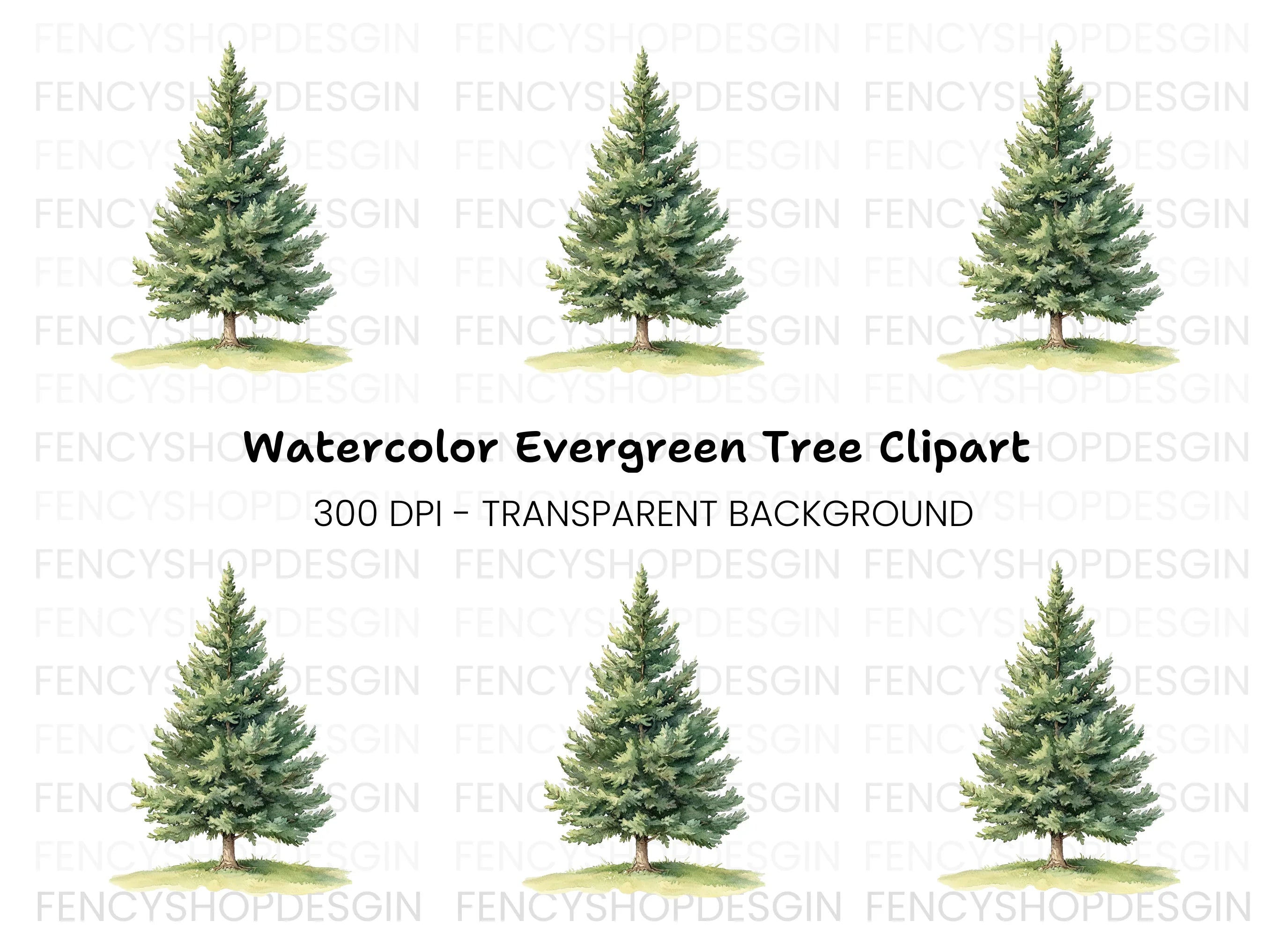 Pine Tree Clipart Bundle