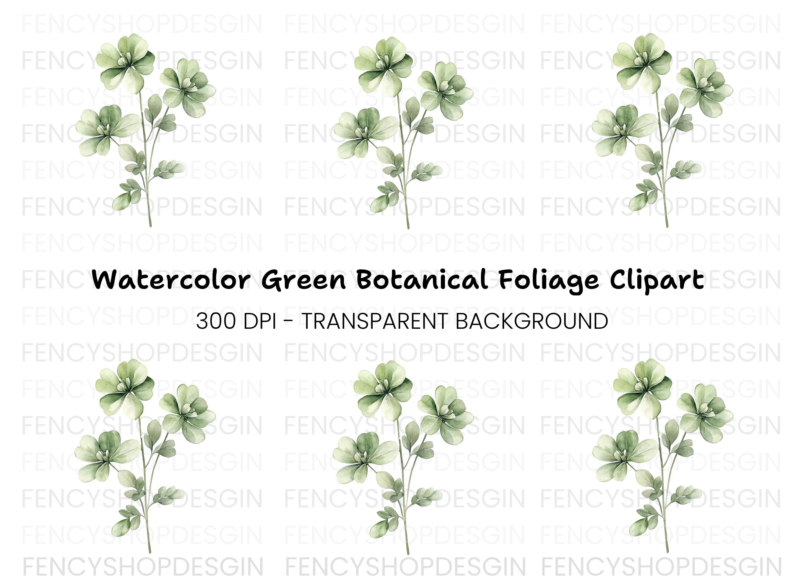 Green Leaves Clipart Bundle