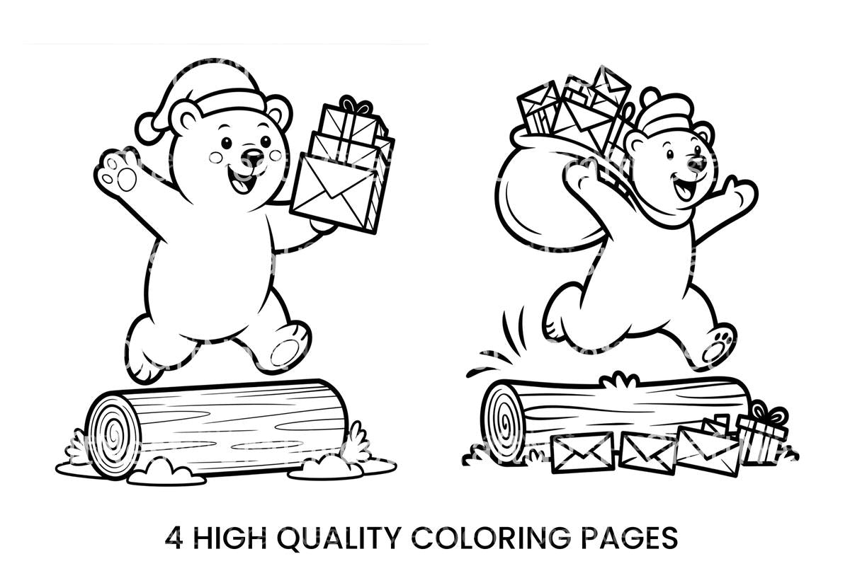 Christmas Bear Mail Delivery Coloring Books