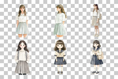 School Girl Uniform Clipart Bundle - CraftNest - Digital Crafting and Art