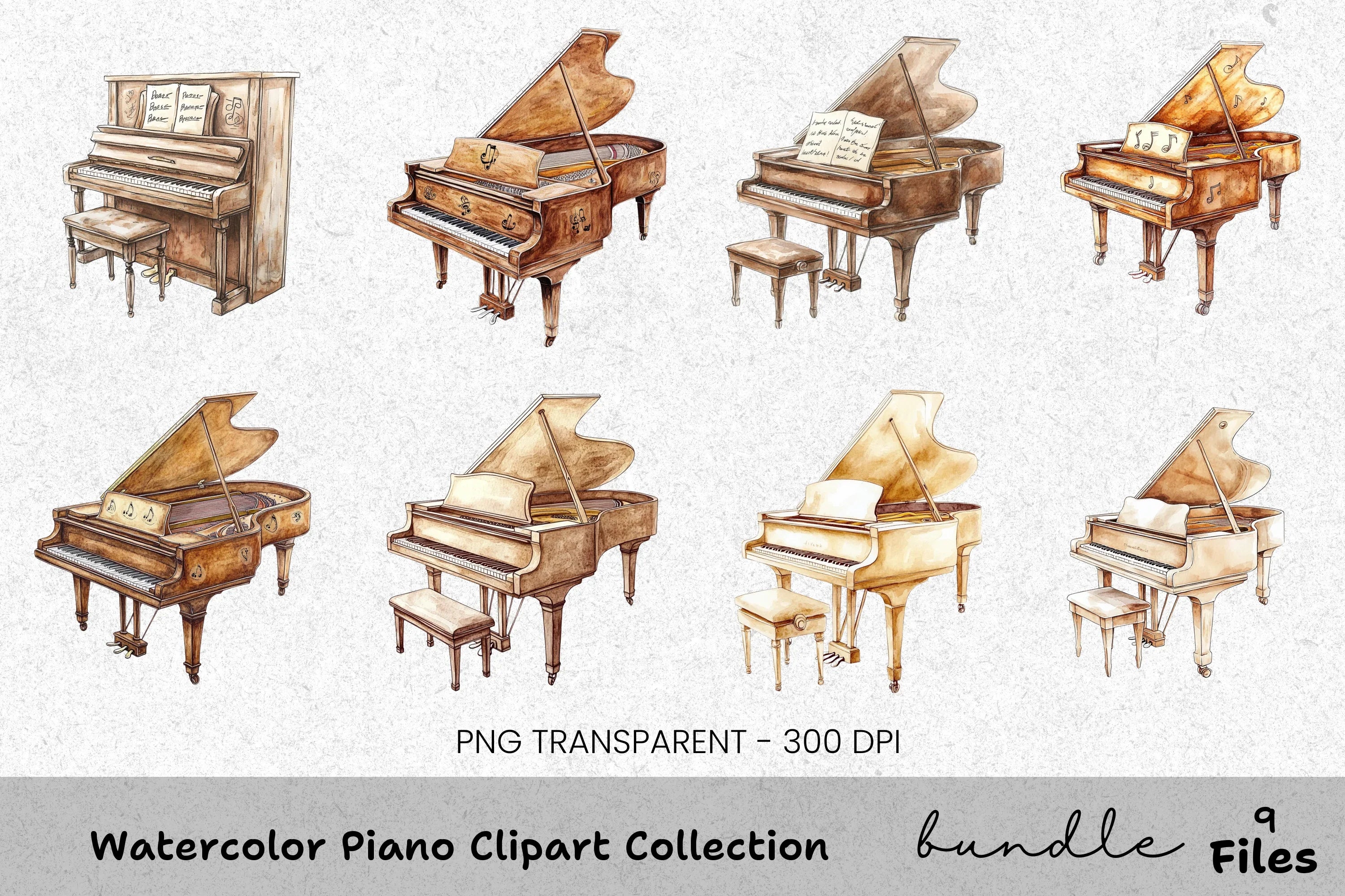 Piano Clipart Bundle