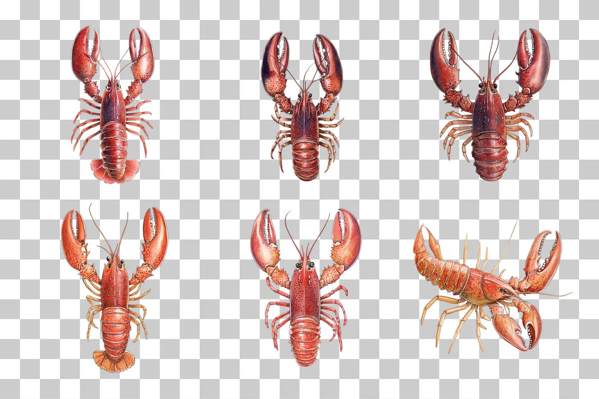 Red Lobster Marine Life Clipart Bundle - CraftNest - Digital Crafting and Art
