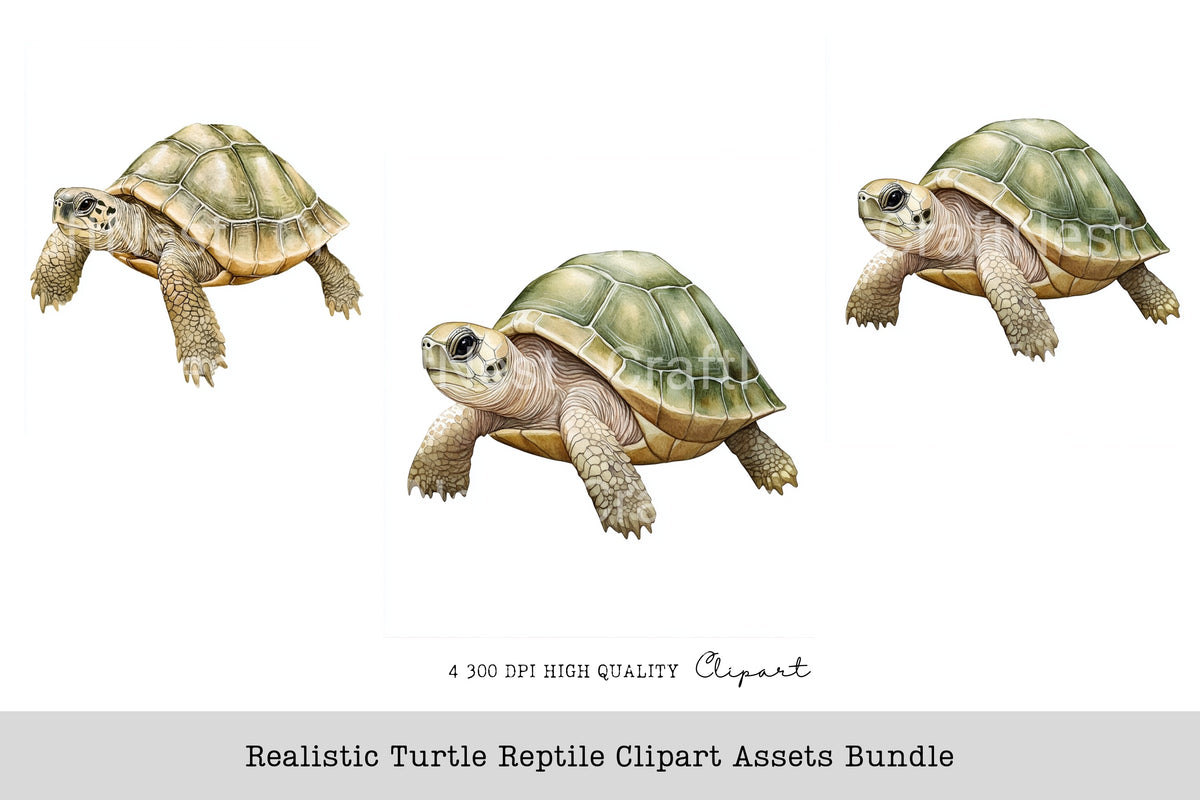 Realistic Turtle Reptile Clipart Planner